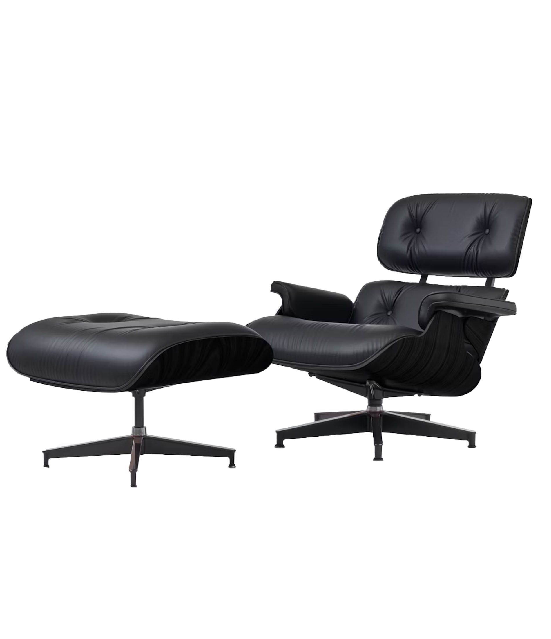 Eames® Lounge Leather Chair and Ottoman - Classic Size - Plant Based Leather