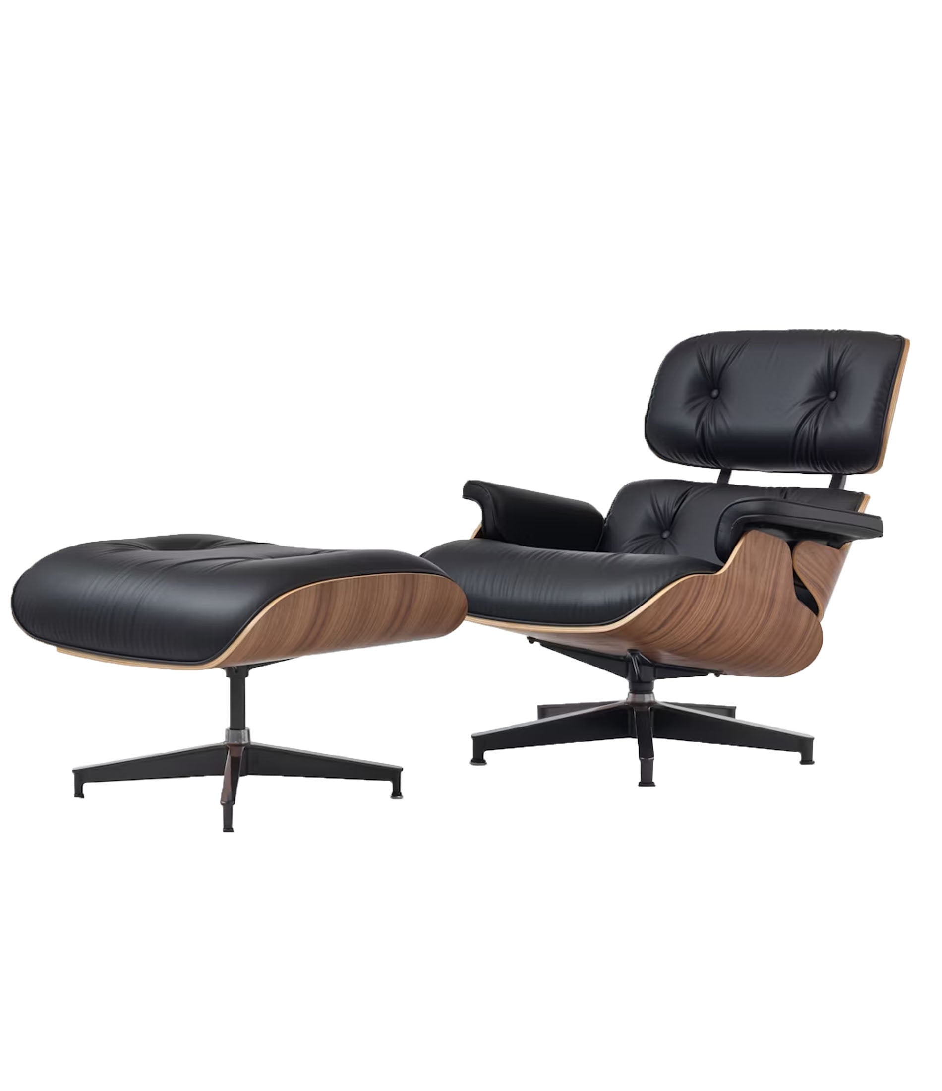 Eames® Lounge Leather Chair and Ottoman - Classic Size - Plant Based Leather