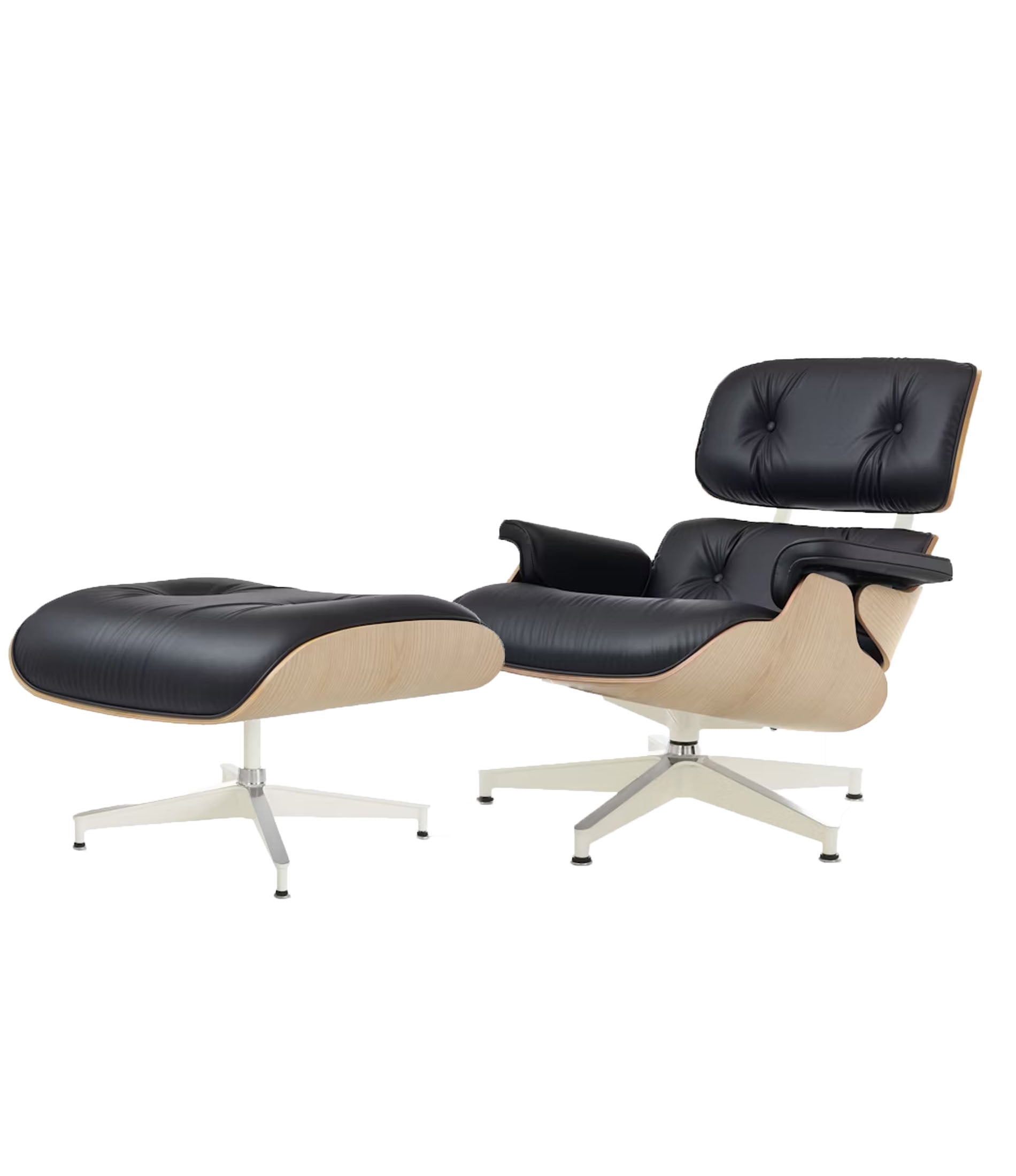 Eames® Lounge Leather Chair and Ottoman - Classic Size - Plant Based Leather