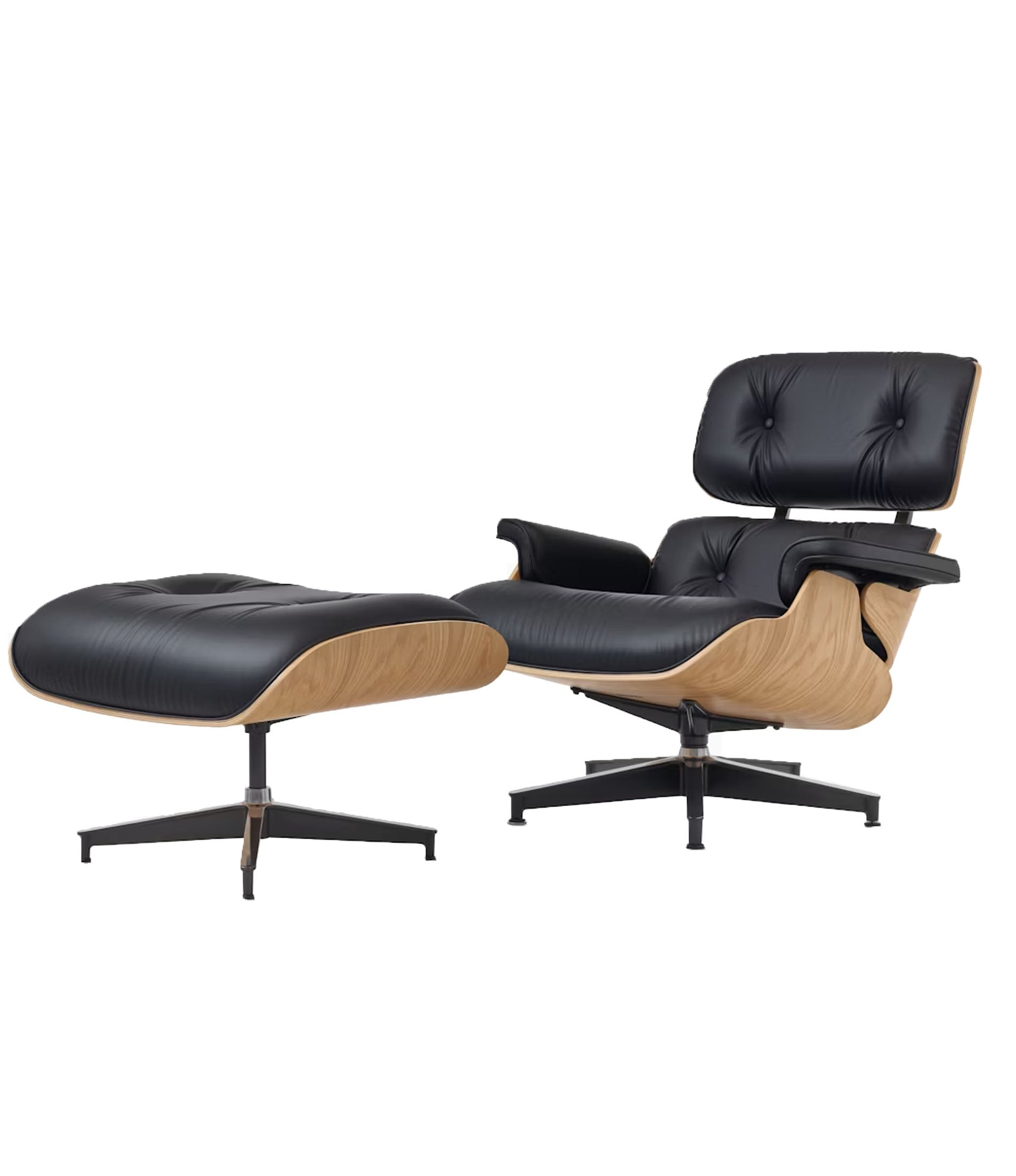 Eames® Lounge Leather Chair and Ottoman - Classic Size - Plant Based Leather