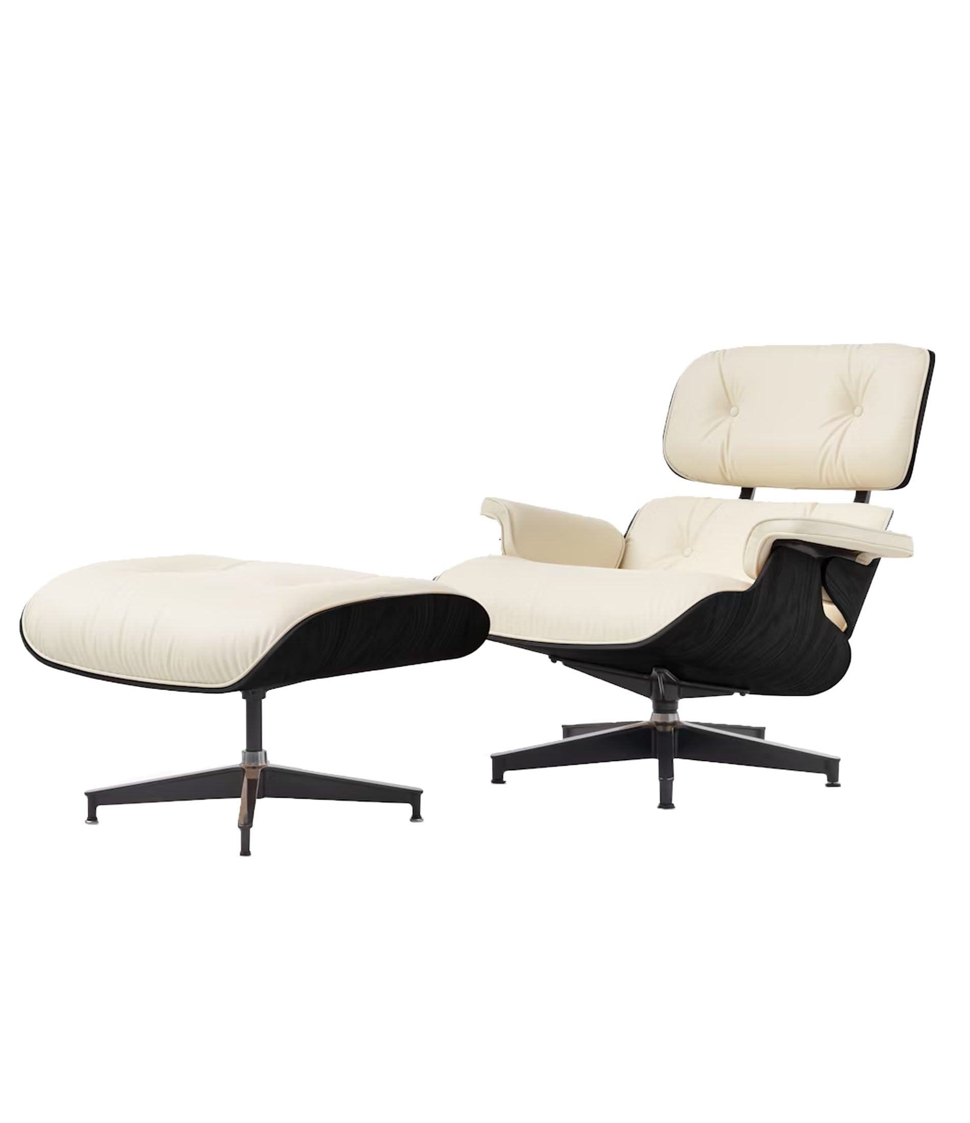Eames® Lounge Leather Chair and Ottoman - Classic Size - Plant Based Leather
