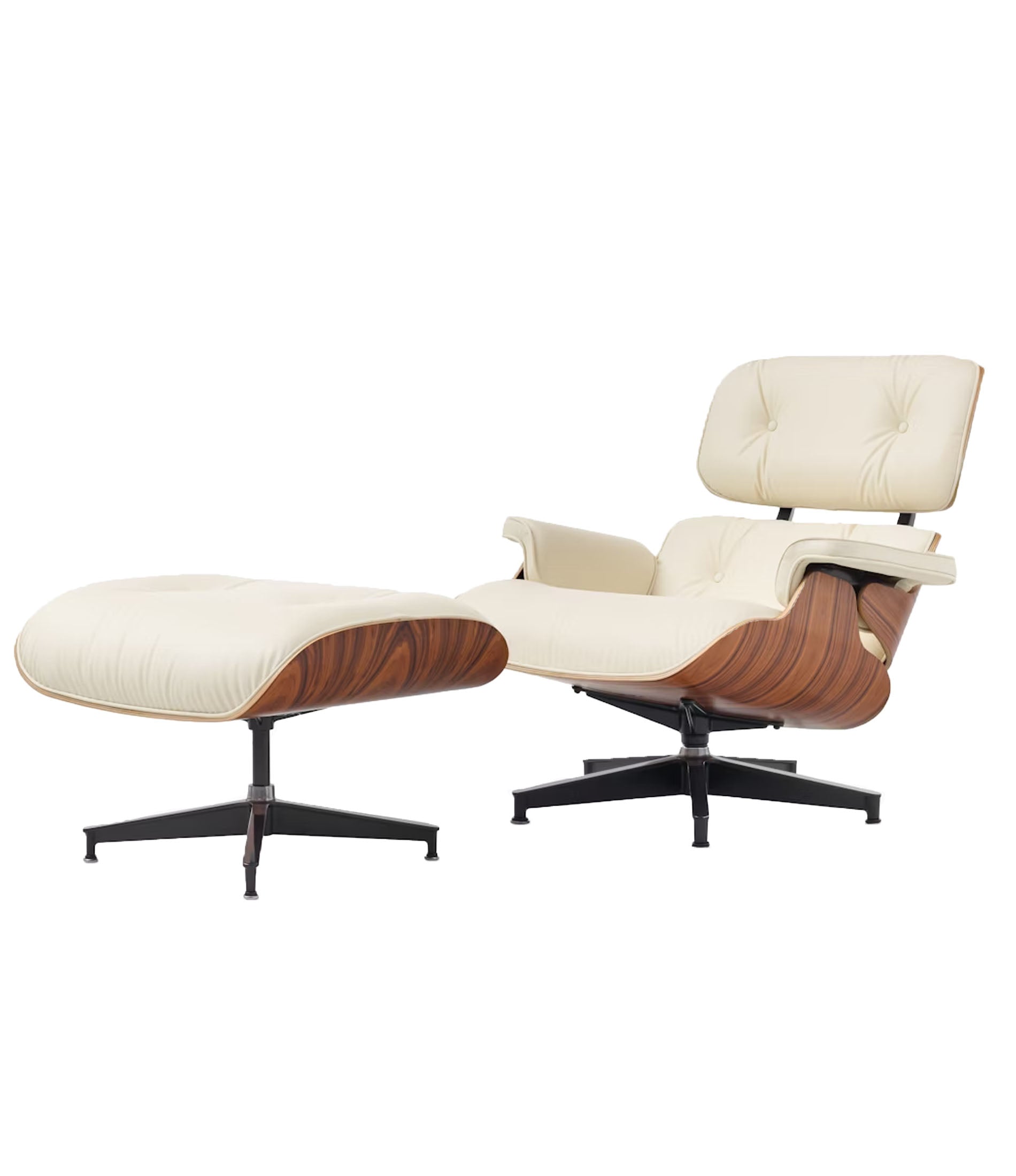 Eames® Lounge Leather Chair and Ottoman - Classic Size - Plant Based Leather