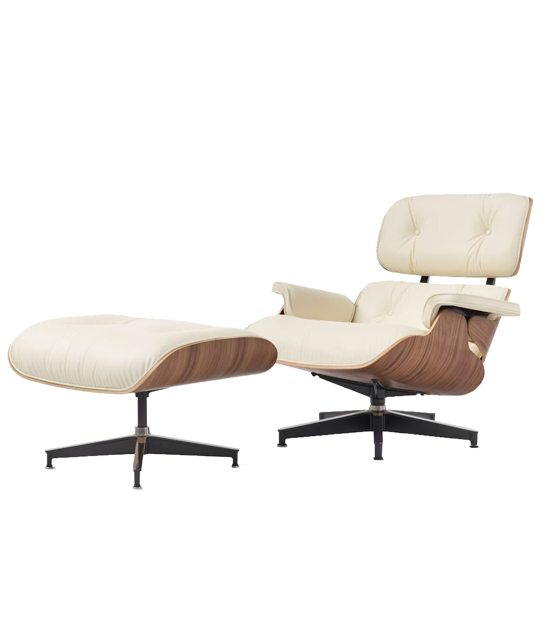 Eames® Lounge Leather Chair and Ottoman - Classic Size - Plant Based Leather