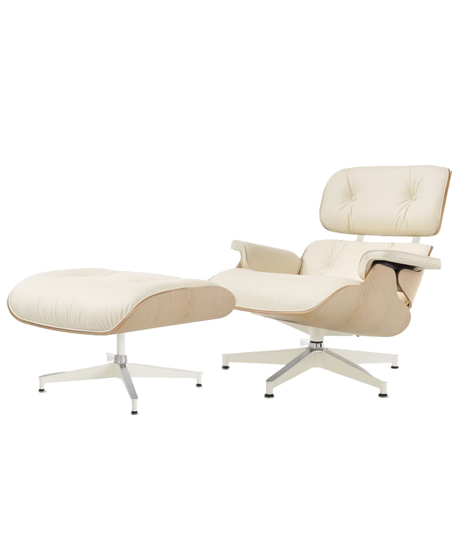 Eames® Lounge Leather Chair and Ottoman - Classic Size - Plant Based Leather