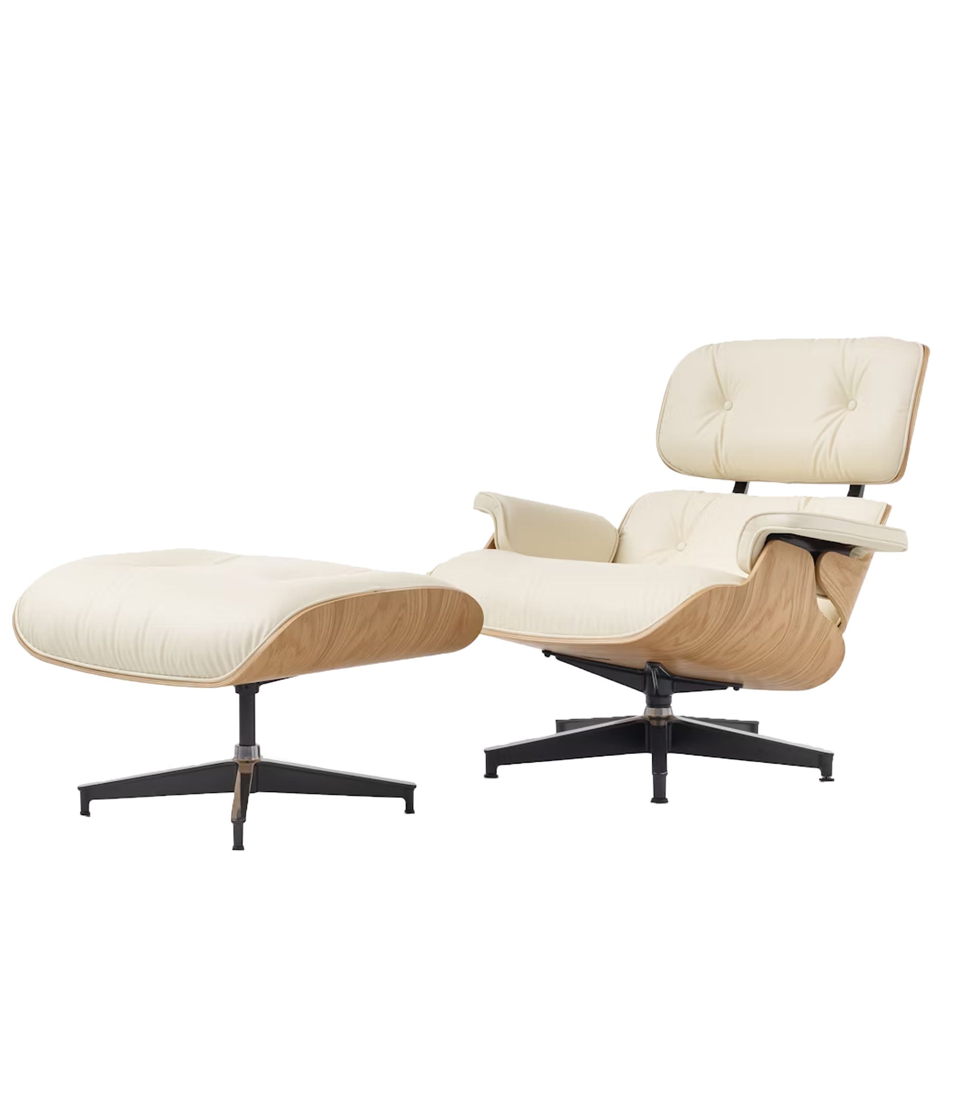 Eames® 休闲皮椅和脚凳 - 经典尺寸 - 植物皮革