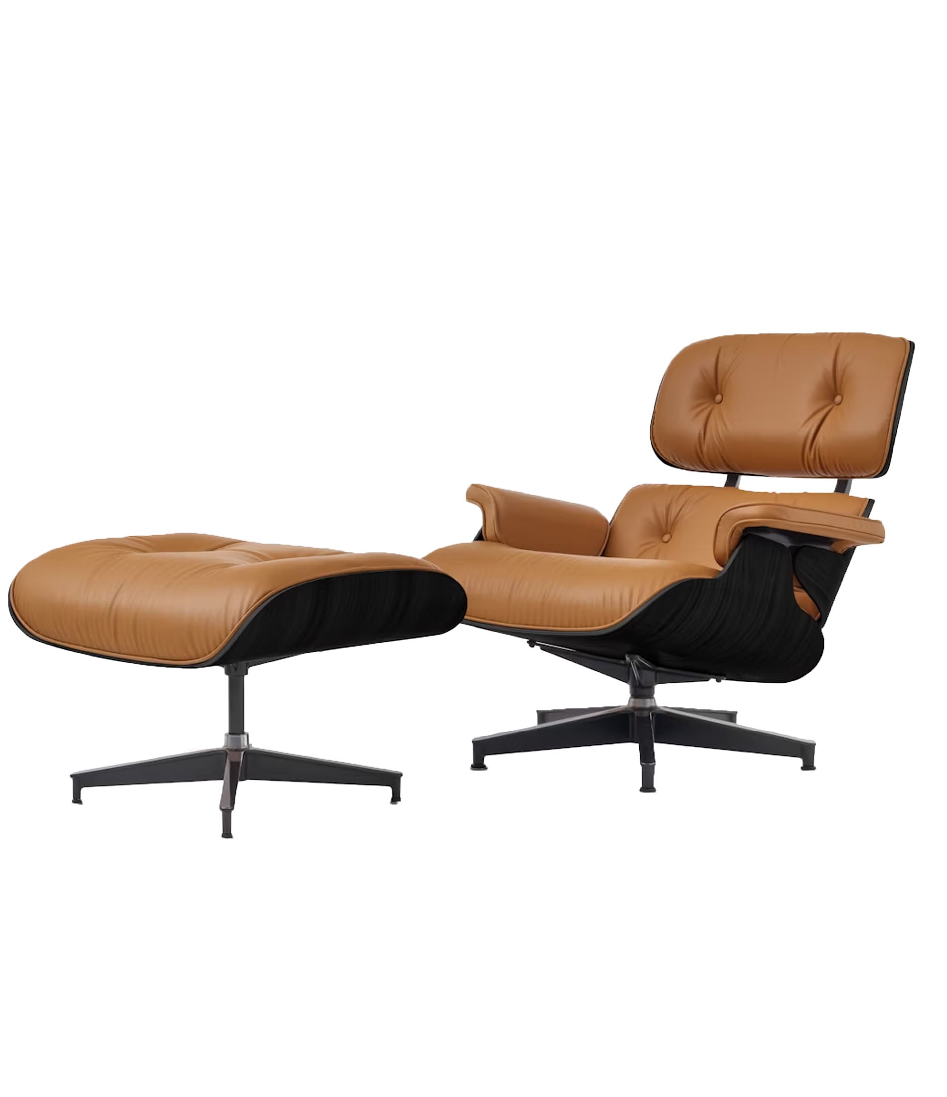Eames® Lounge Leather Chair and Ottoman - Classic Size - Plant Based Leather