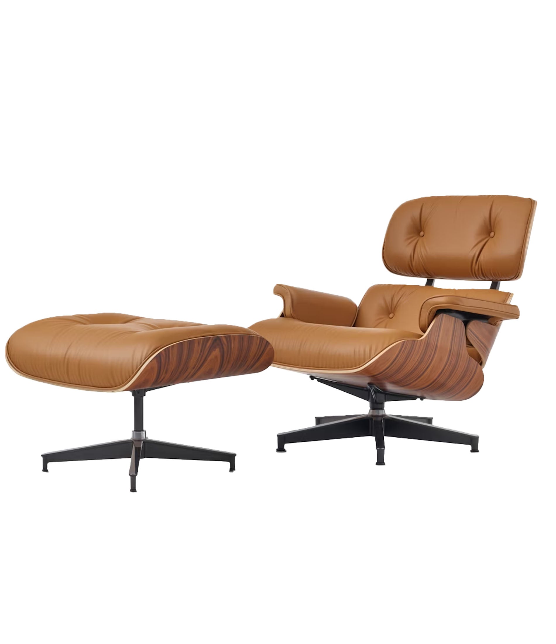Eames® Lounge Leather Chair and Ottoman - Classic Size - Plant Based Leather