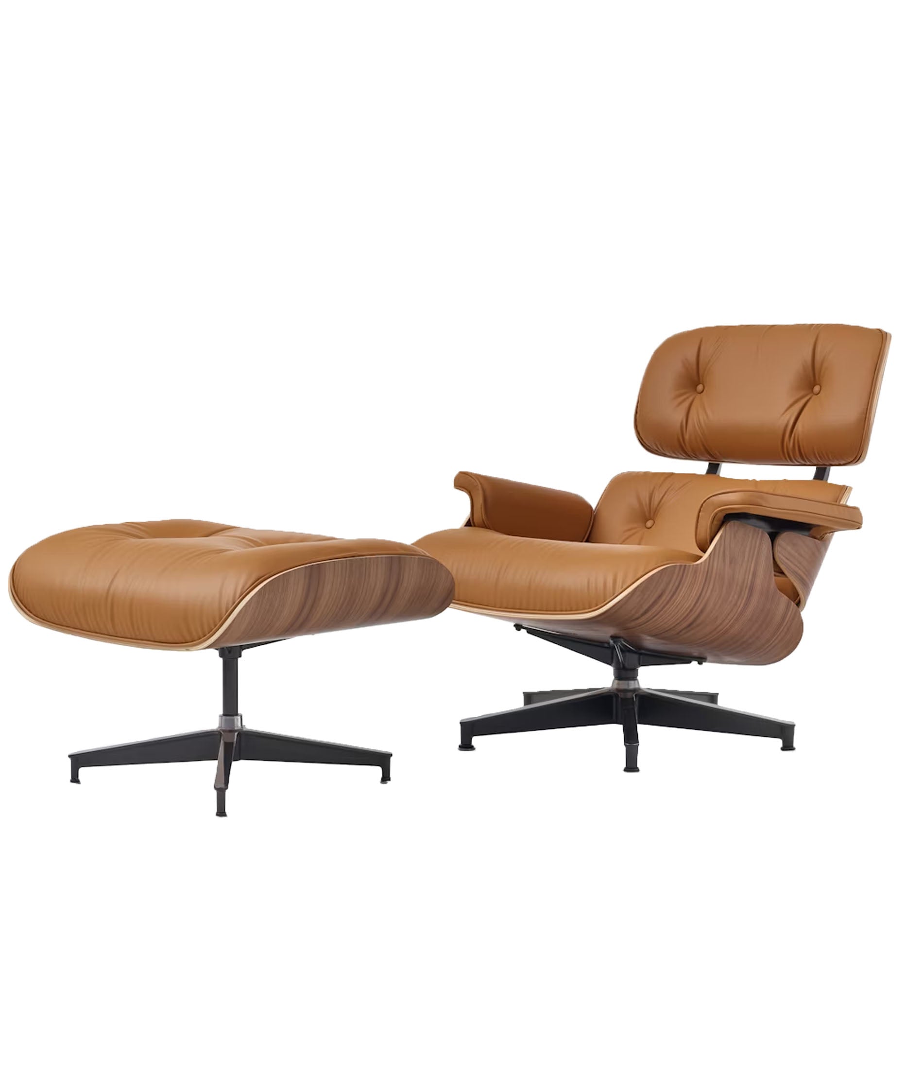 Eames® Lounge Leather Chair and Ottoman - Classic Size - Plant Based Leather