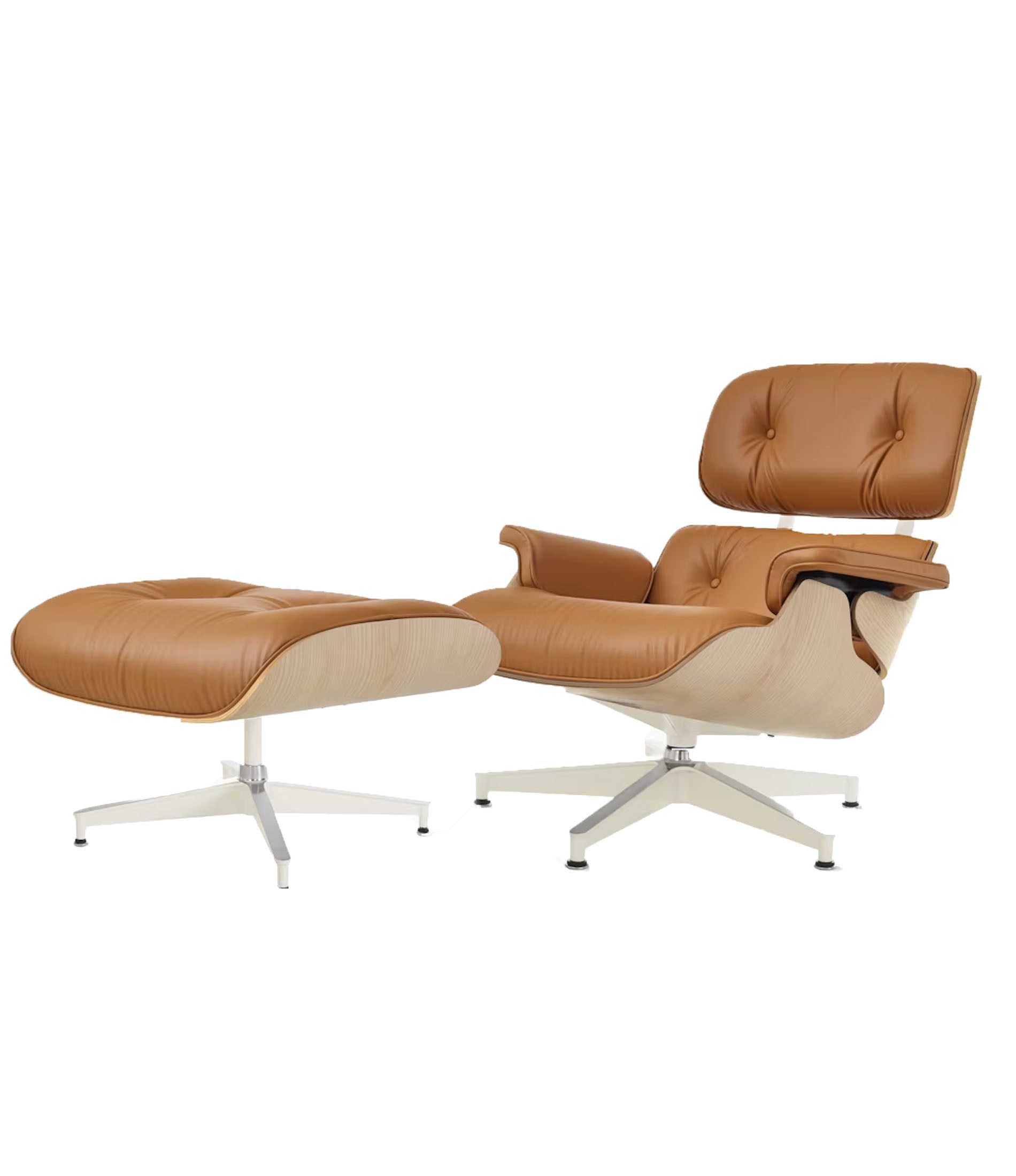 Eames® Lounge Leather Chair and Ottoman - Classic Size - Plant Based Leather