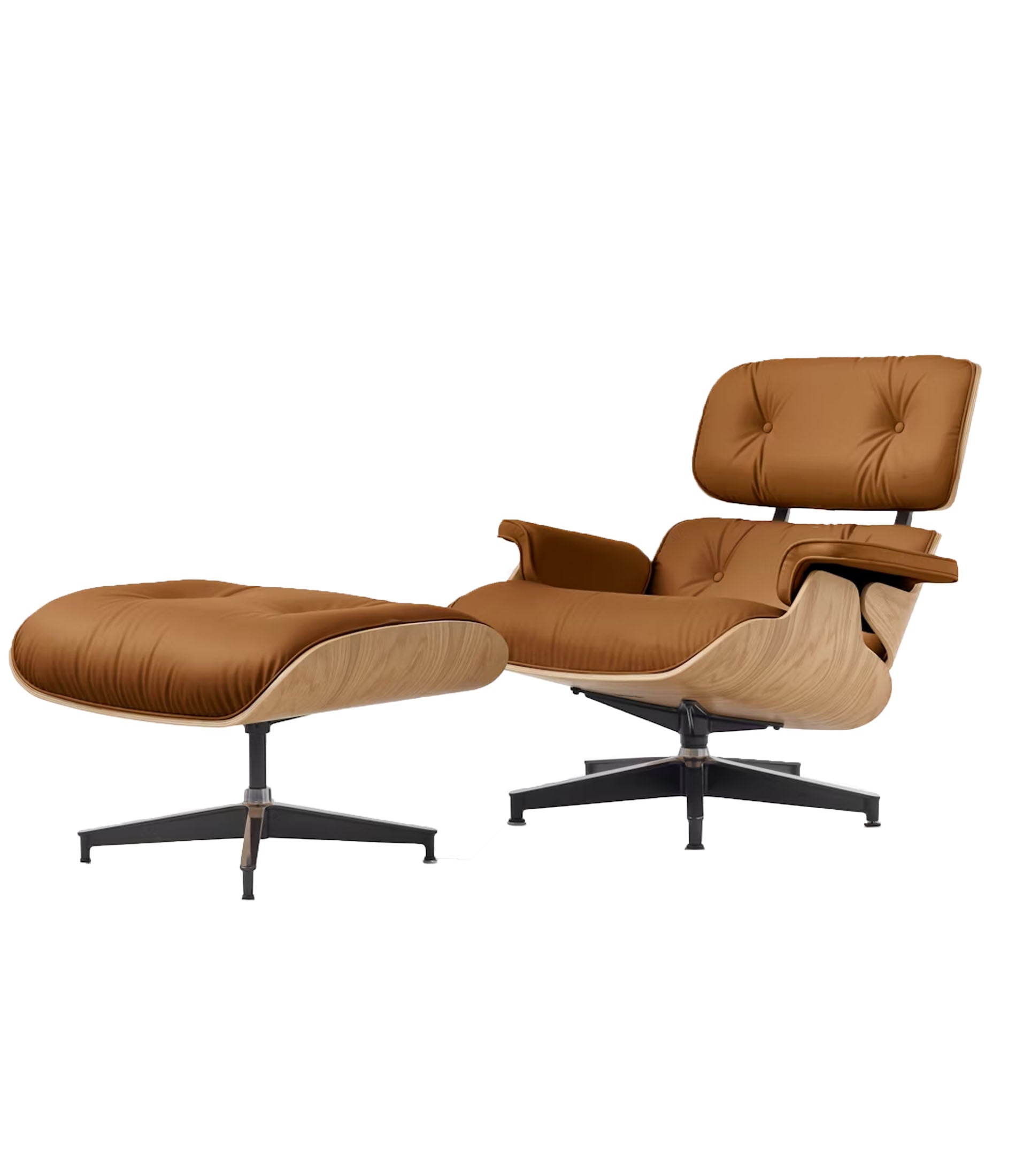 Eames® Lounge Leather Chair and Ottoman - Classic Size - Plant Based Leather