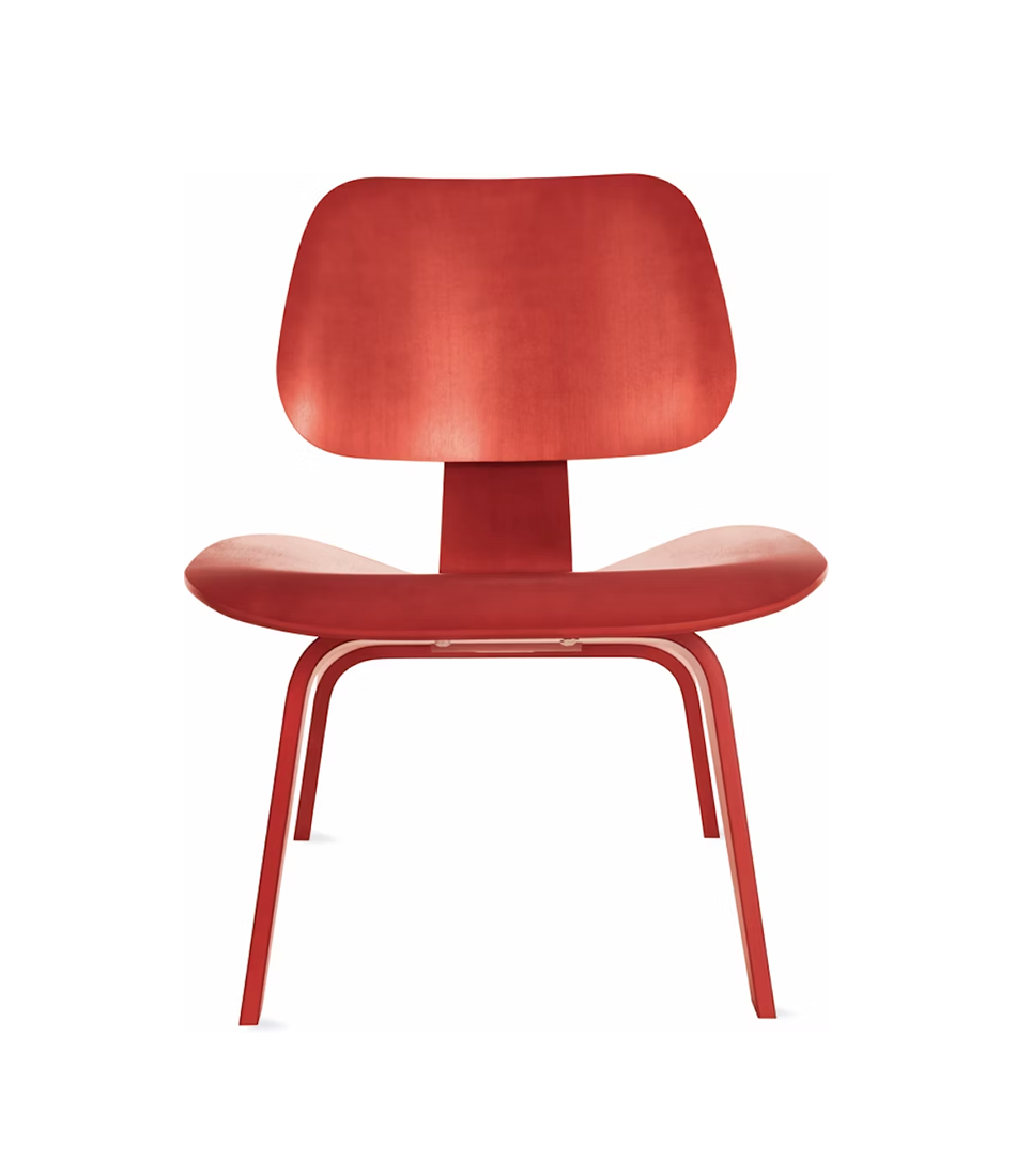 Eames® 模压胶合板休闲椅,带木质软垫