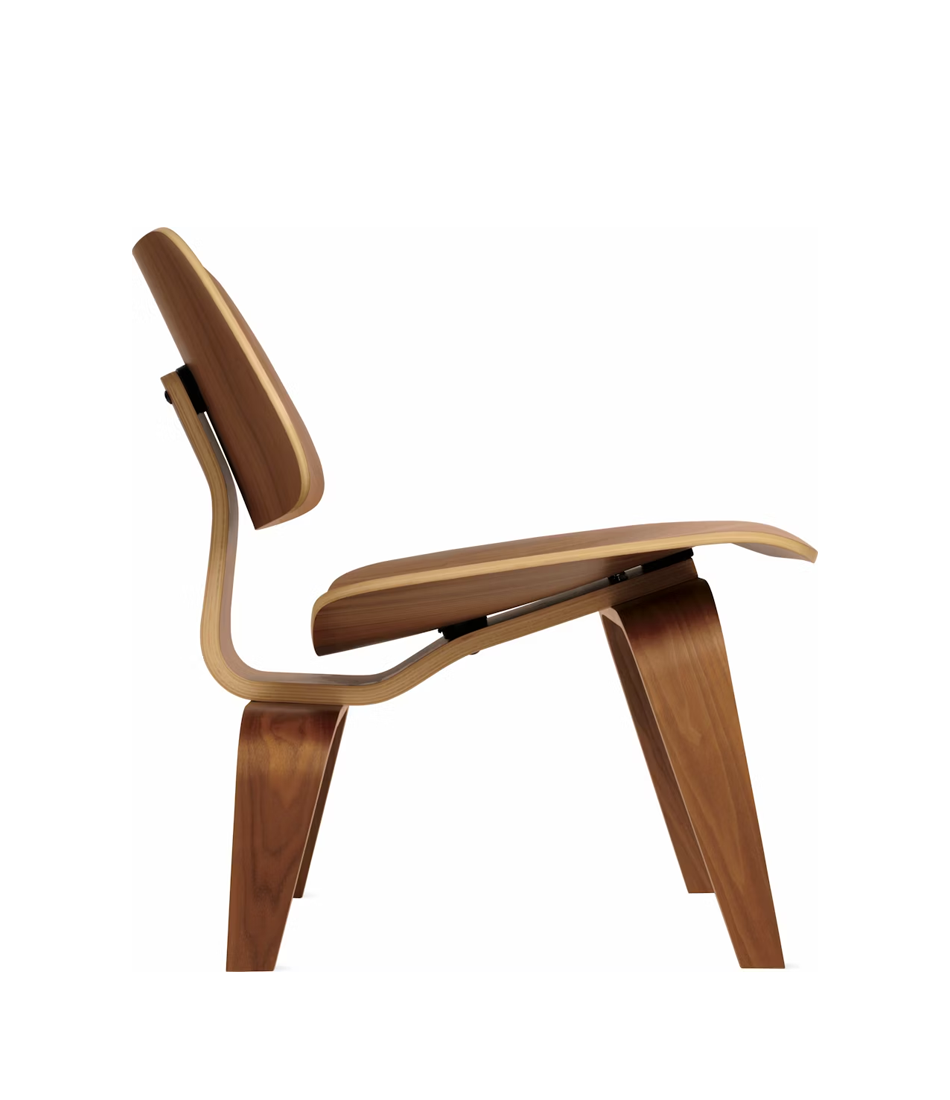 Eames® 模压胶合板休闲椅,带木质软垫