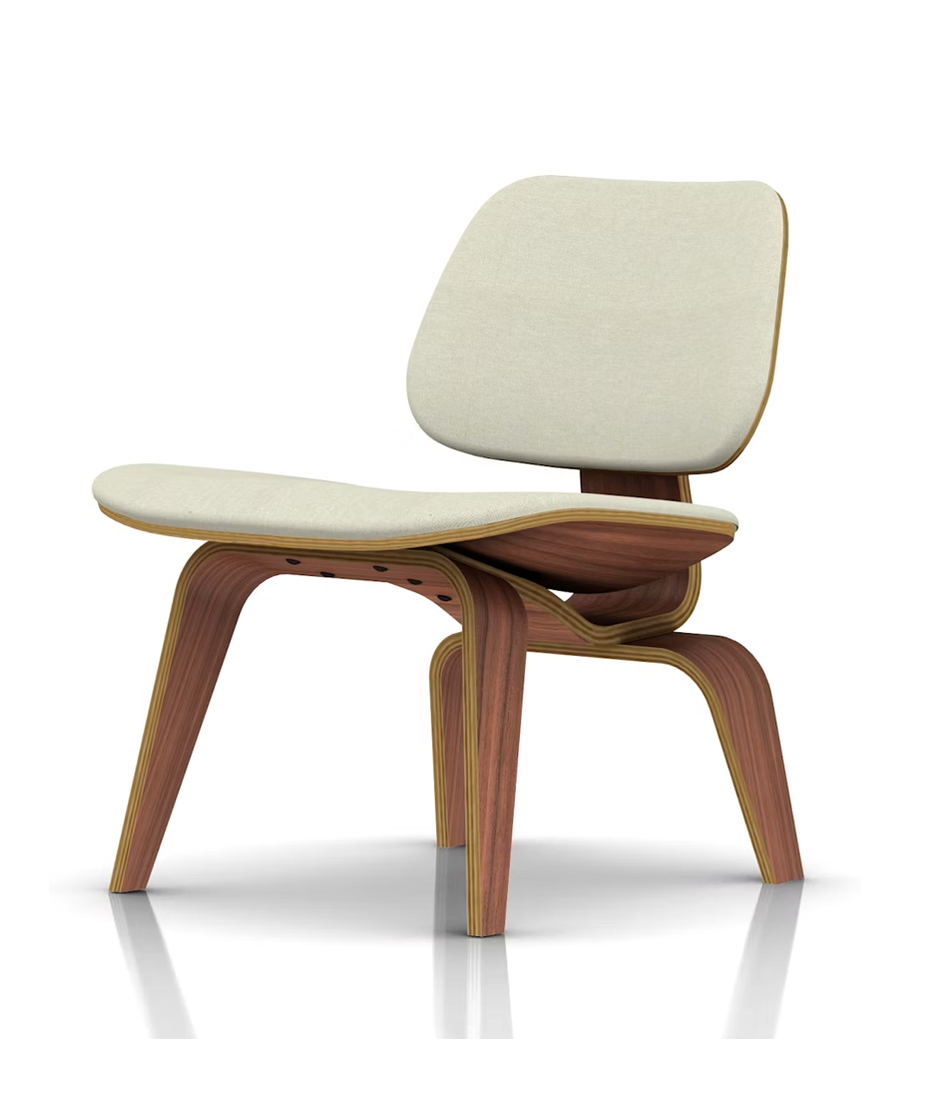 Eames® Molded Plywood Lounge Chair Wood Base (LCW) - Upholstered