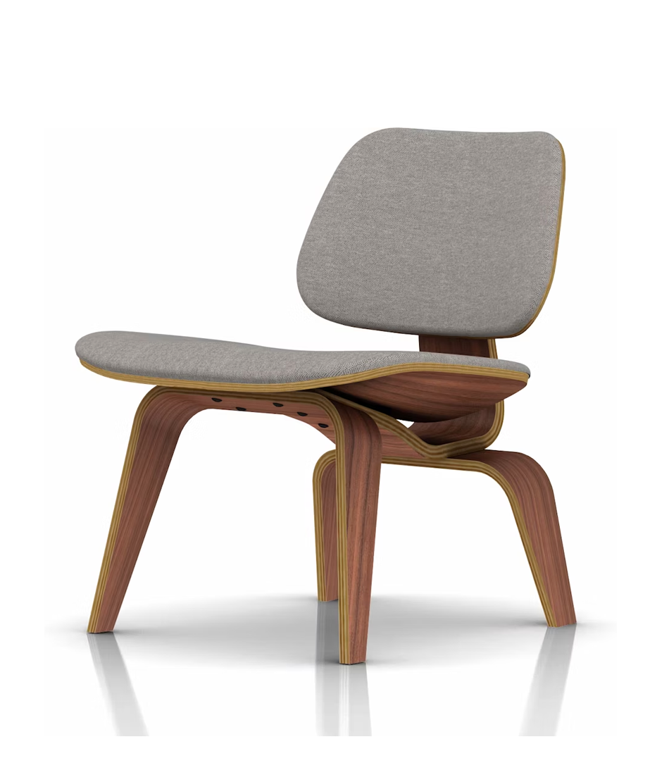 Eames® Molded Plywood Lounge Chair Wood Base (LCW) - Upholstered