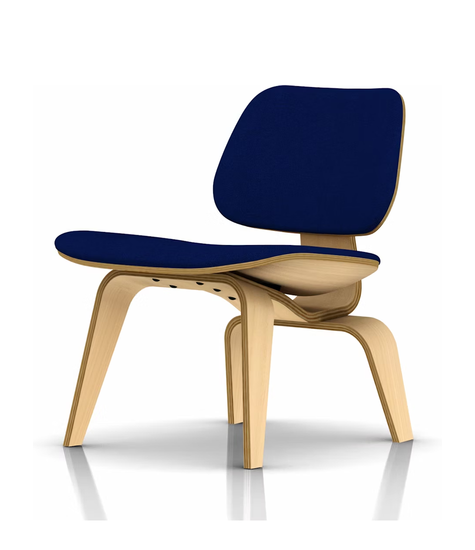 Eames® Molded Plywood Lounge Chair Wood Base (LCW) - Upholstered