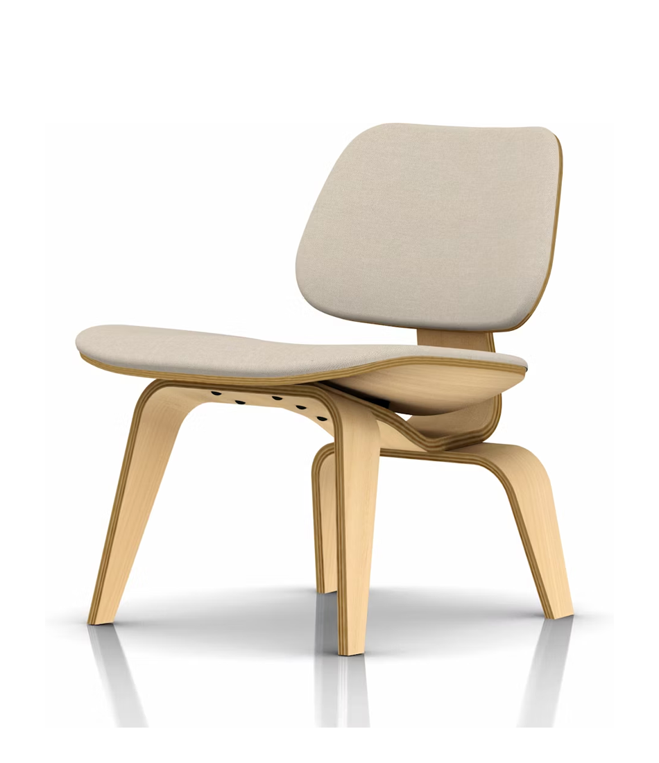 Eames® Molded Plywood Lounge Chair Wood Base (LCW) - Upholstered