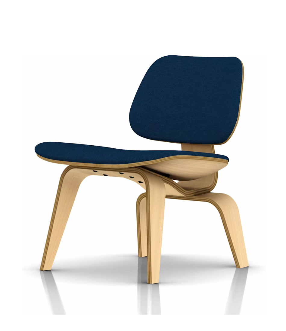 Eames® Molded Plywood Lounge Chair Wood Base (LCW) - Upholstered