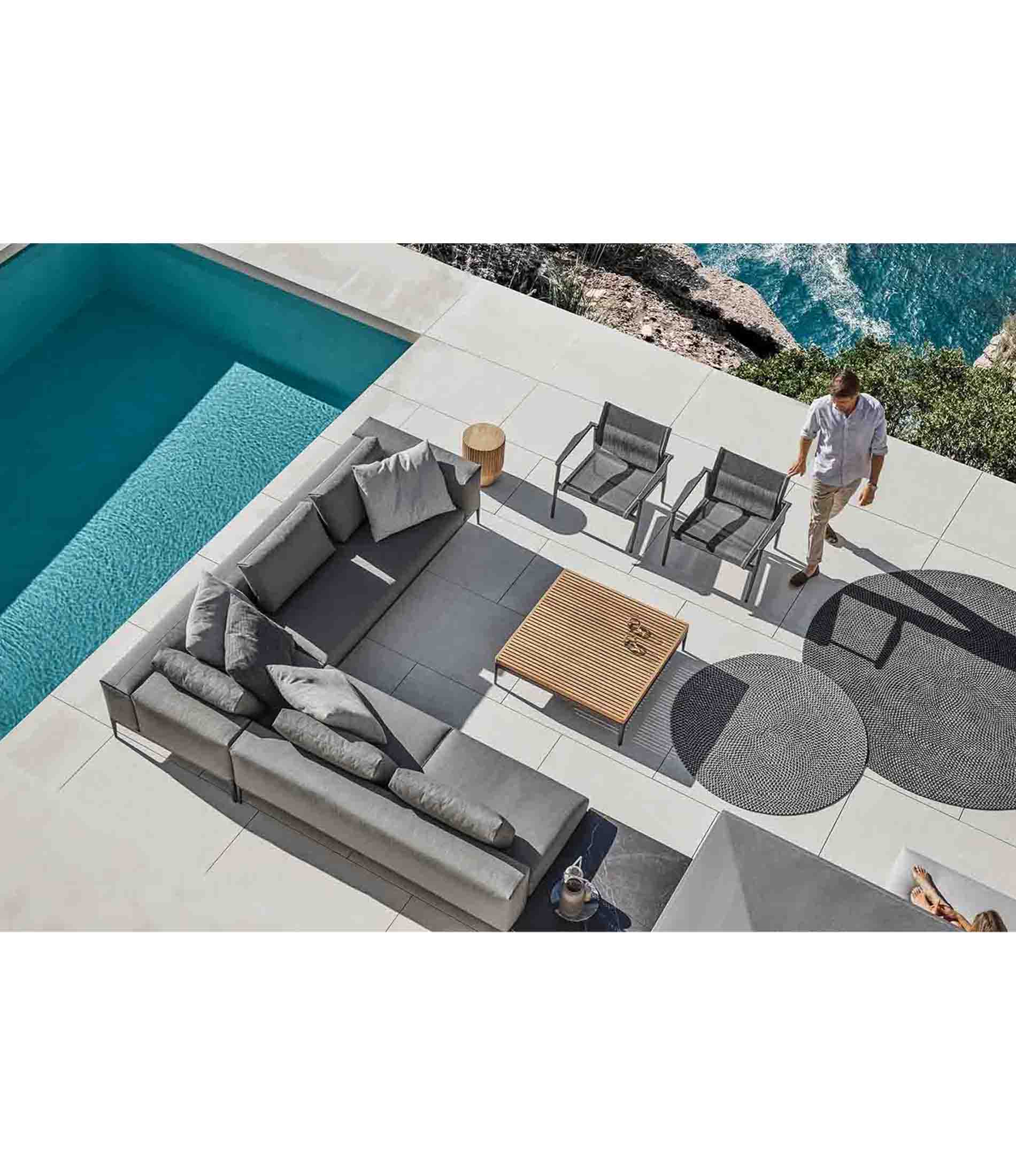 Grid Large Coffee Table - Teak Top