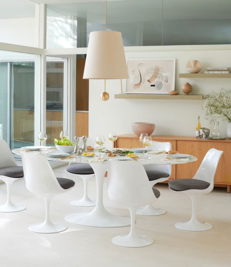 Saarinen Tulip Armless Chair - Leather