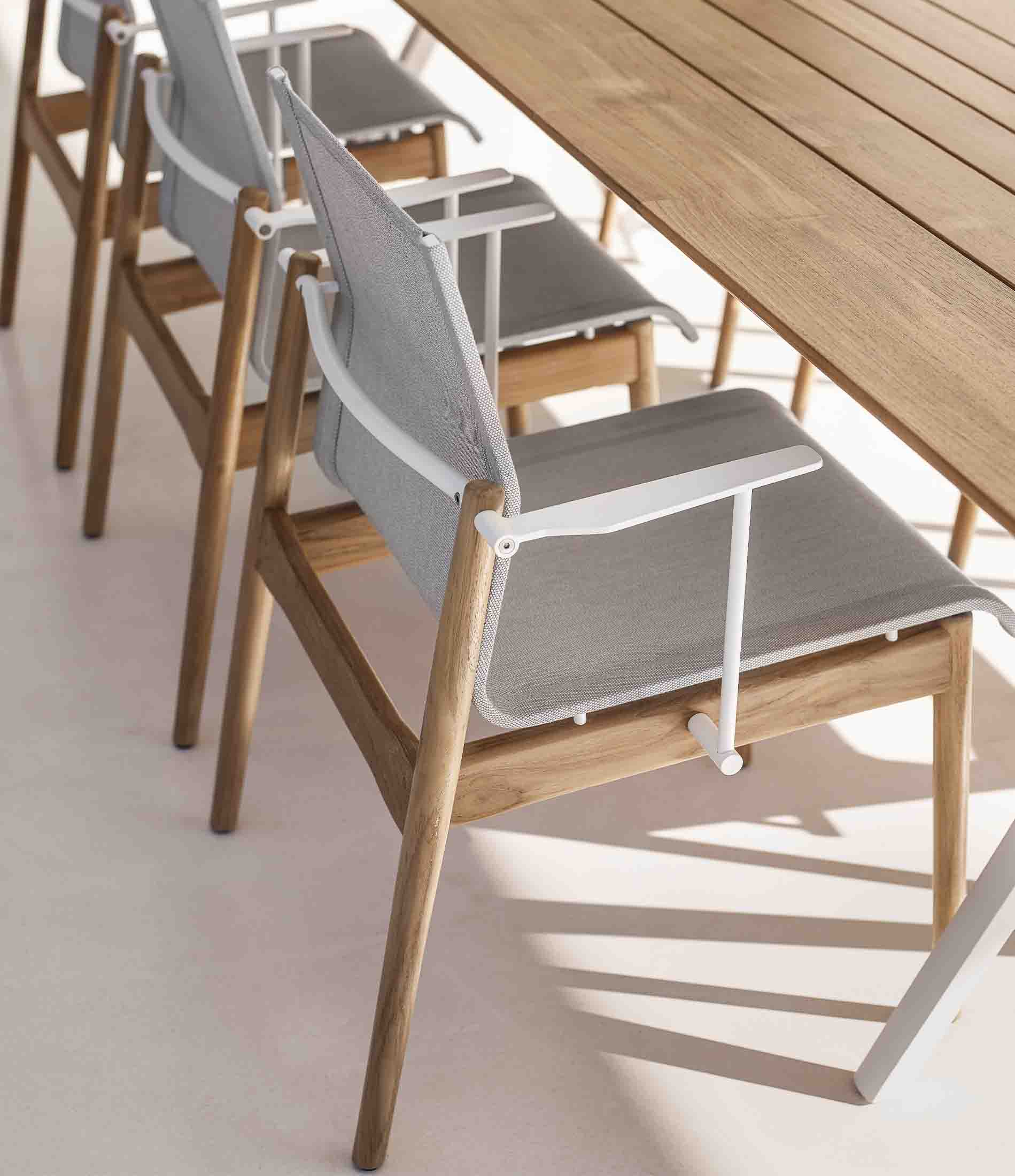 Sway Teak Stacking Dining Chair - With Arms