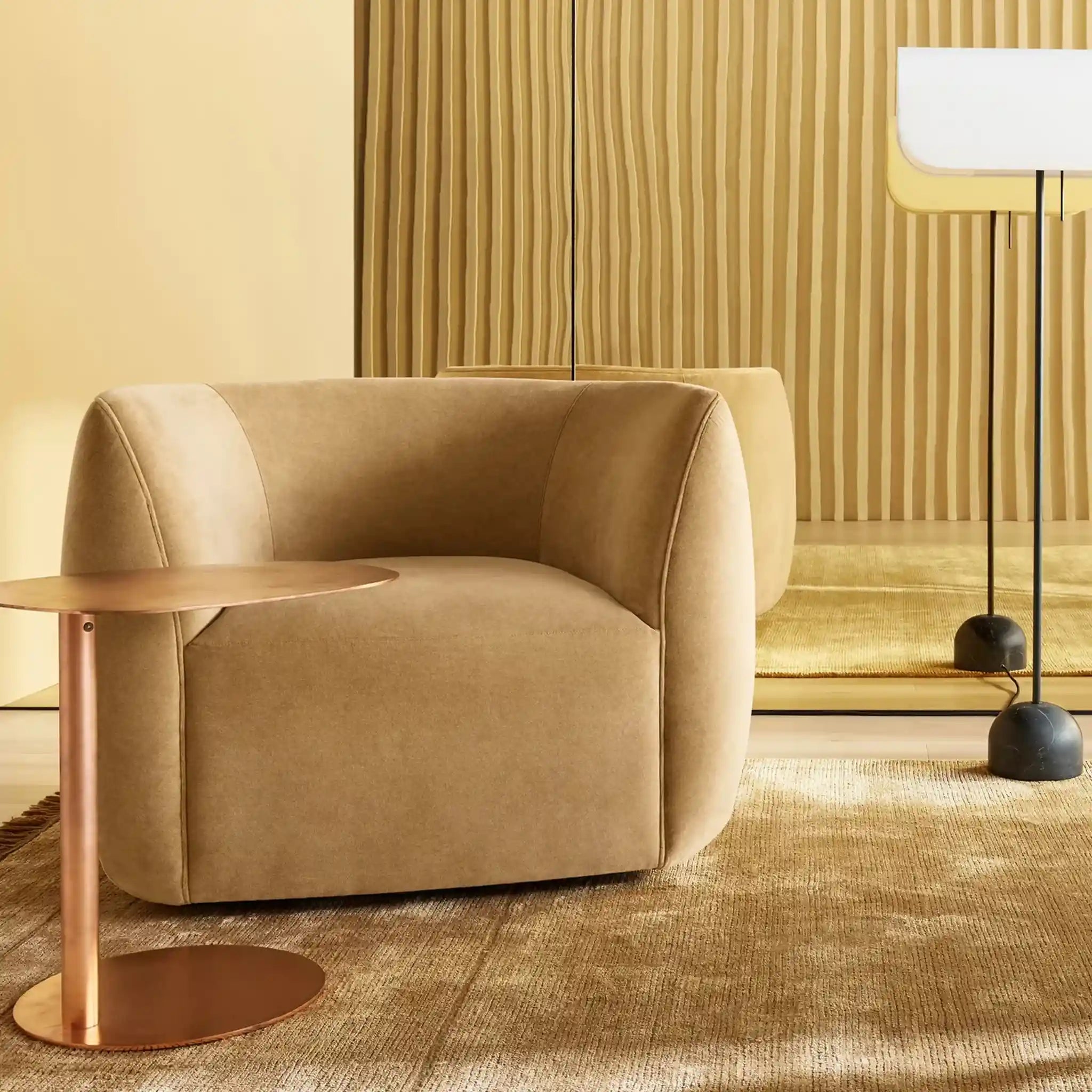 Council Swivel Lounge Chair - Velvet