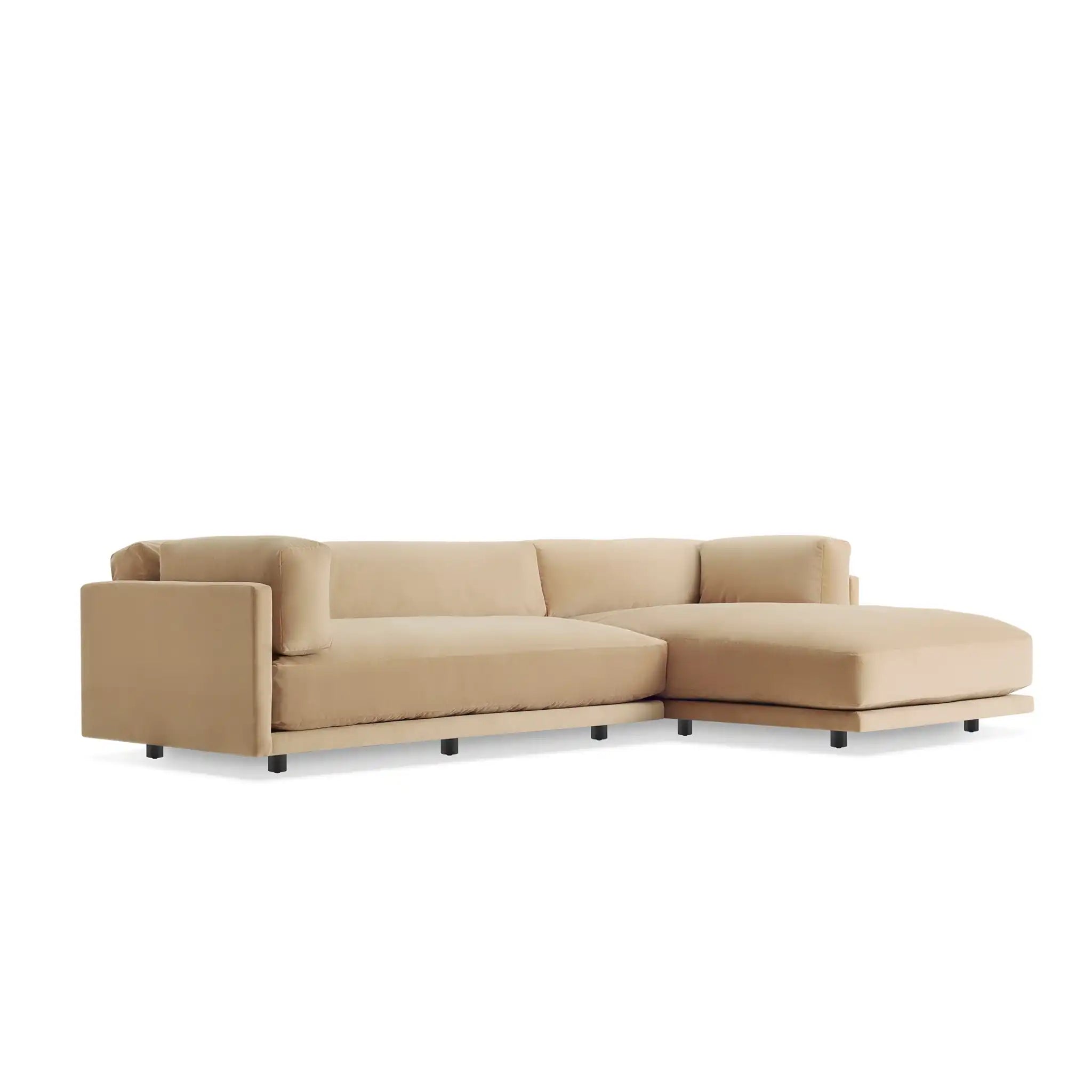 Sunday Small Sofa with Chaise - Velvet