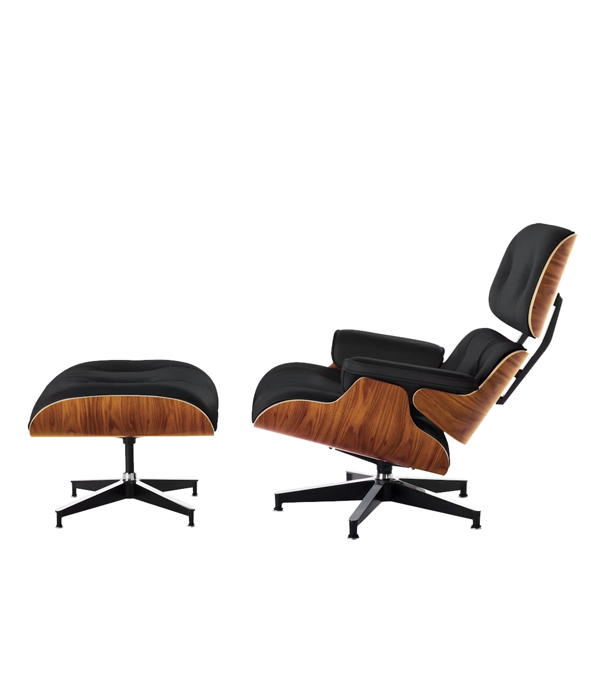 Eames® 休闲皮椅和脚凳 - 高尺寸