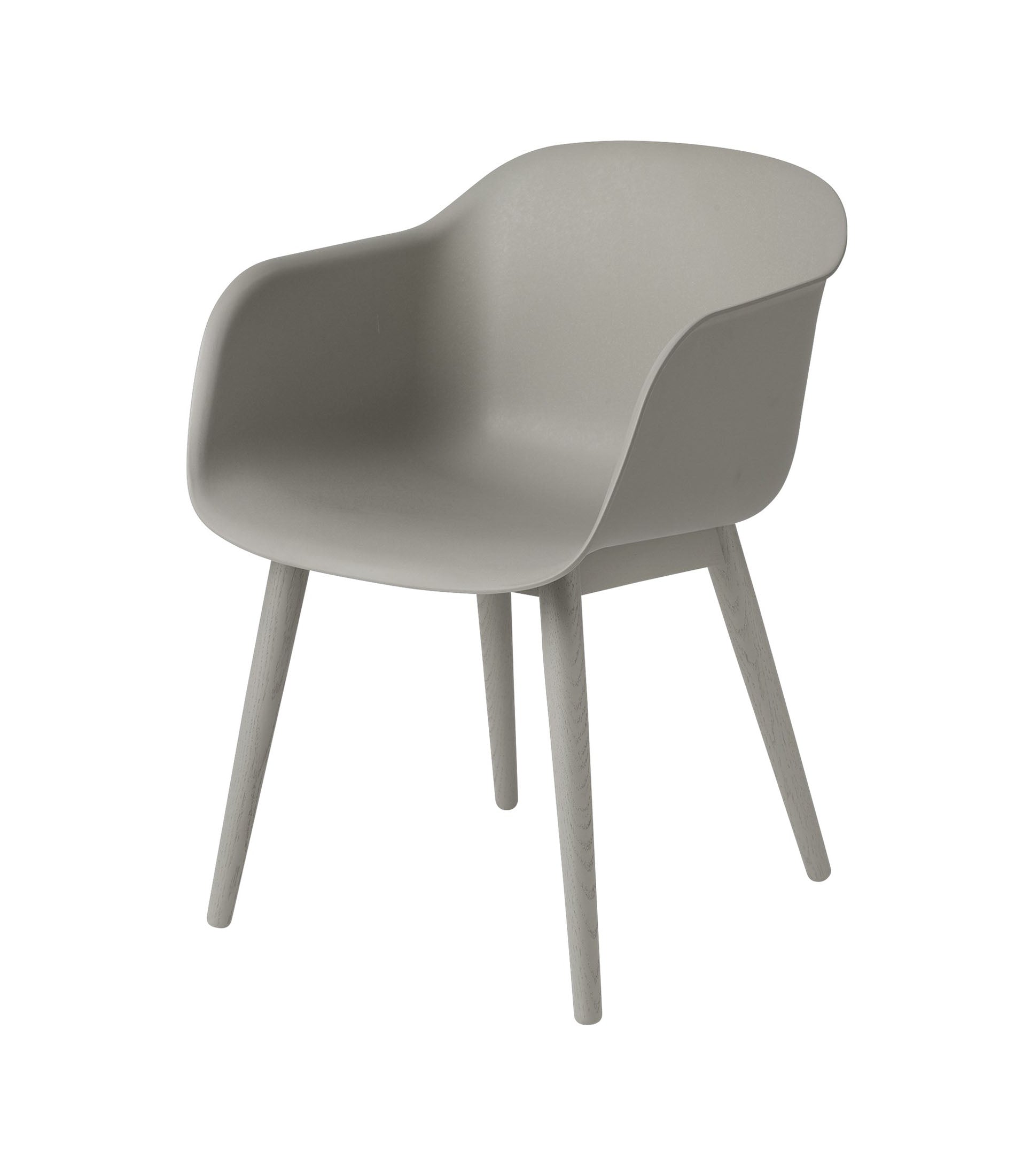 Fiber扶手椅 - 木质底座