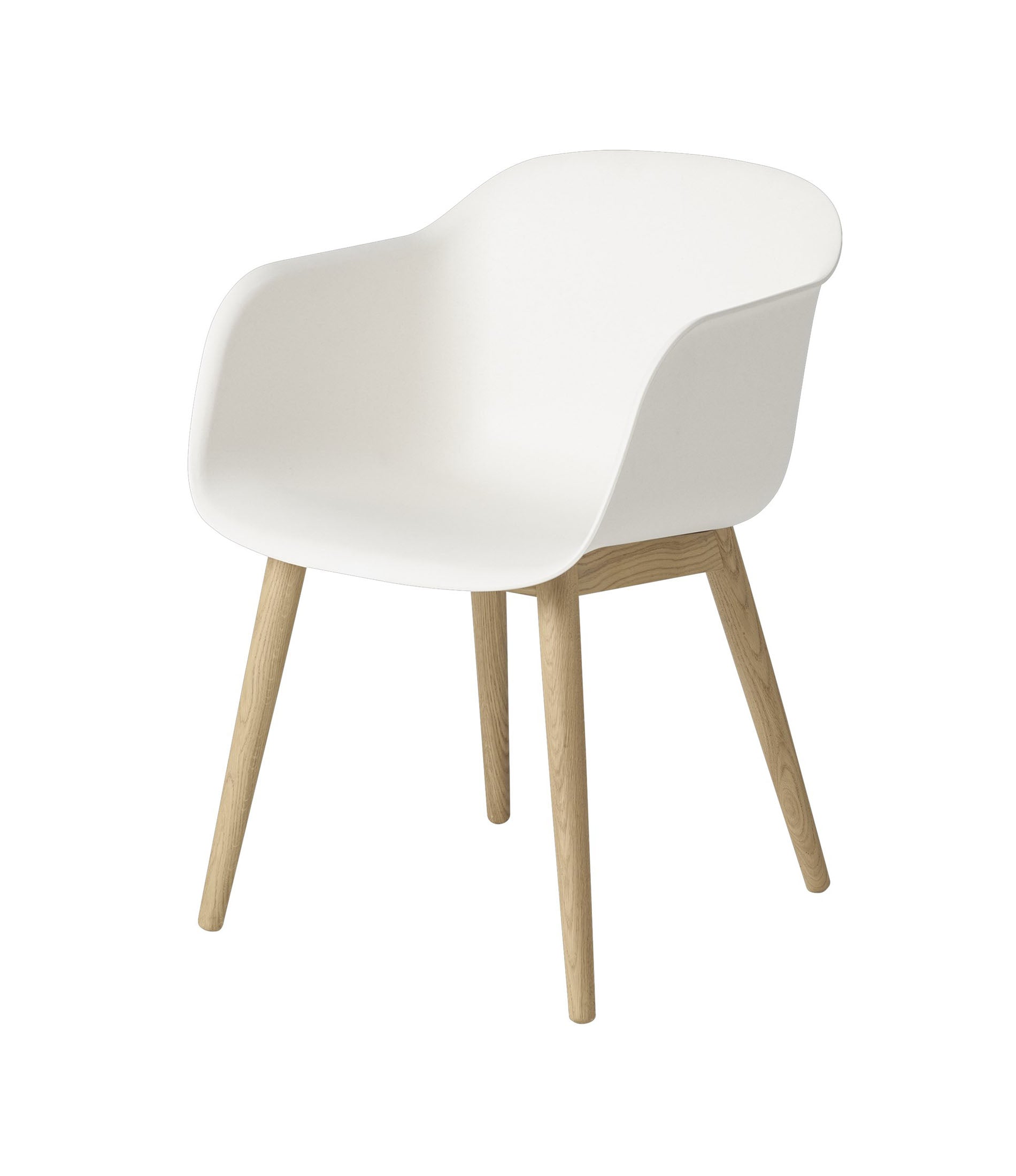 Fiber扶手椅 - 木质底座