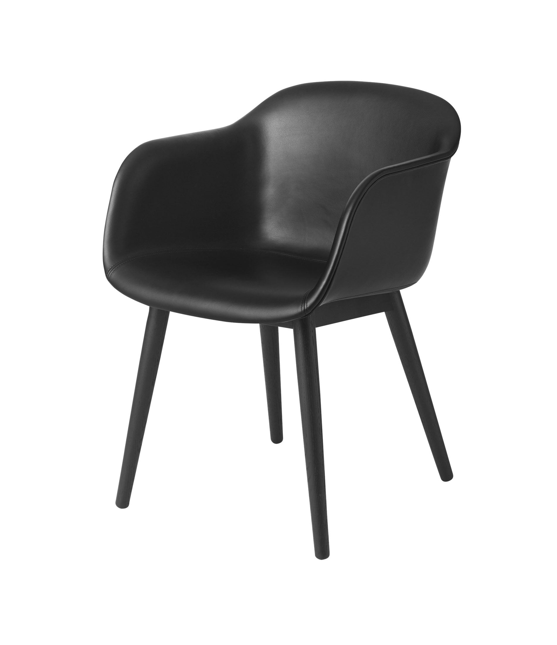 Fiber扶手椅 - 木质底座