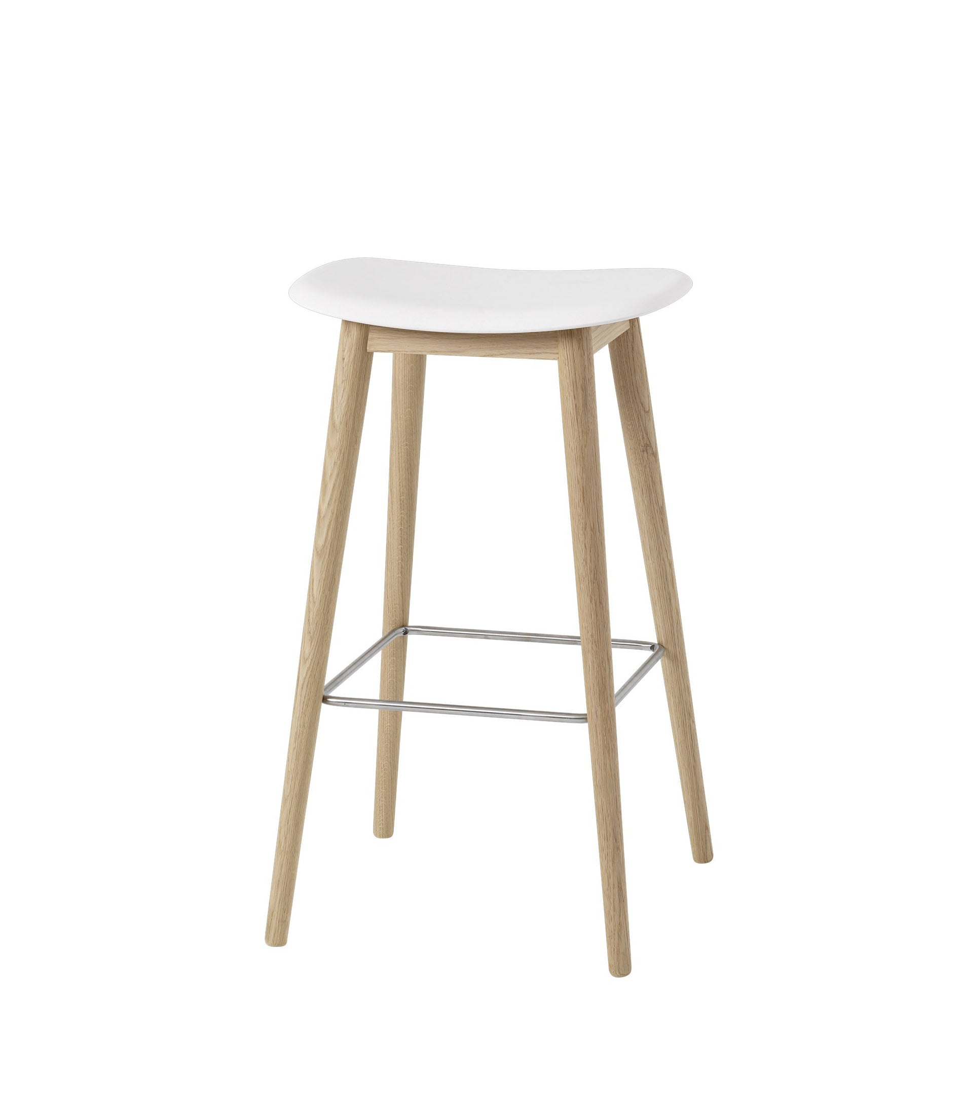 Fiber Bar Stool - Wood Base