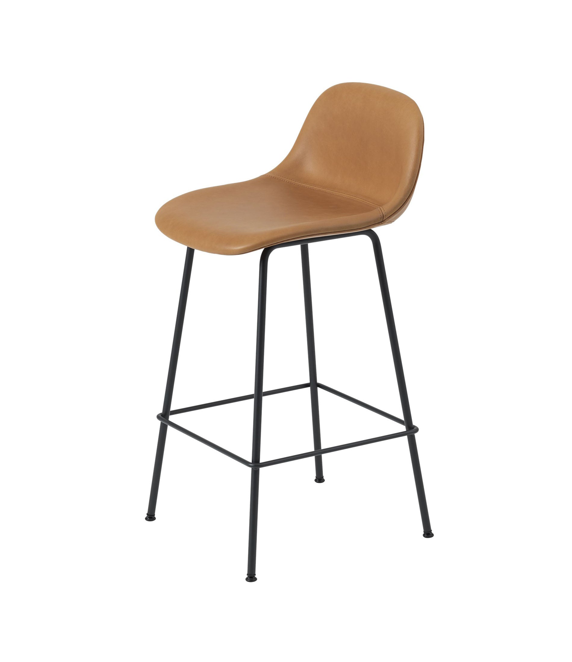 Fiber Counter Stool with Backrest - Tube Base