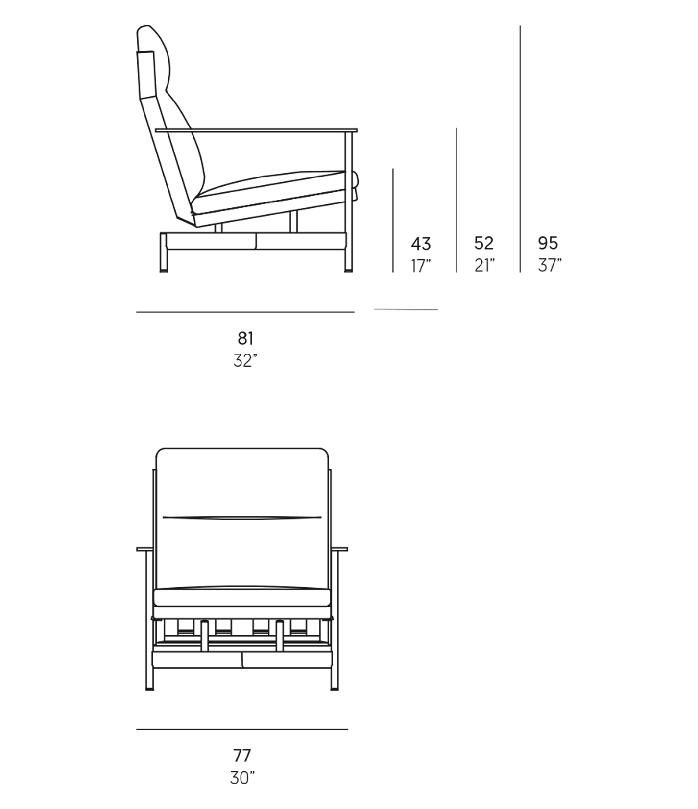 Onde Club 扶手椅和脚凳