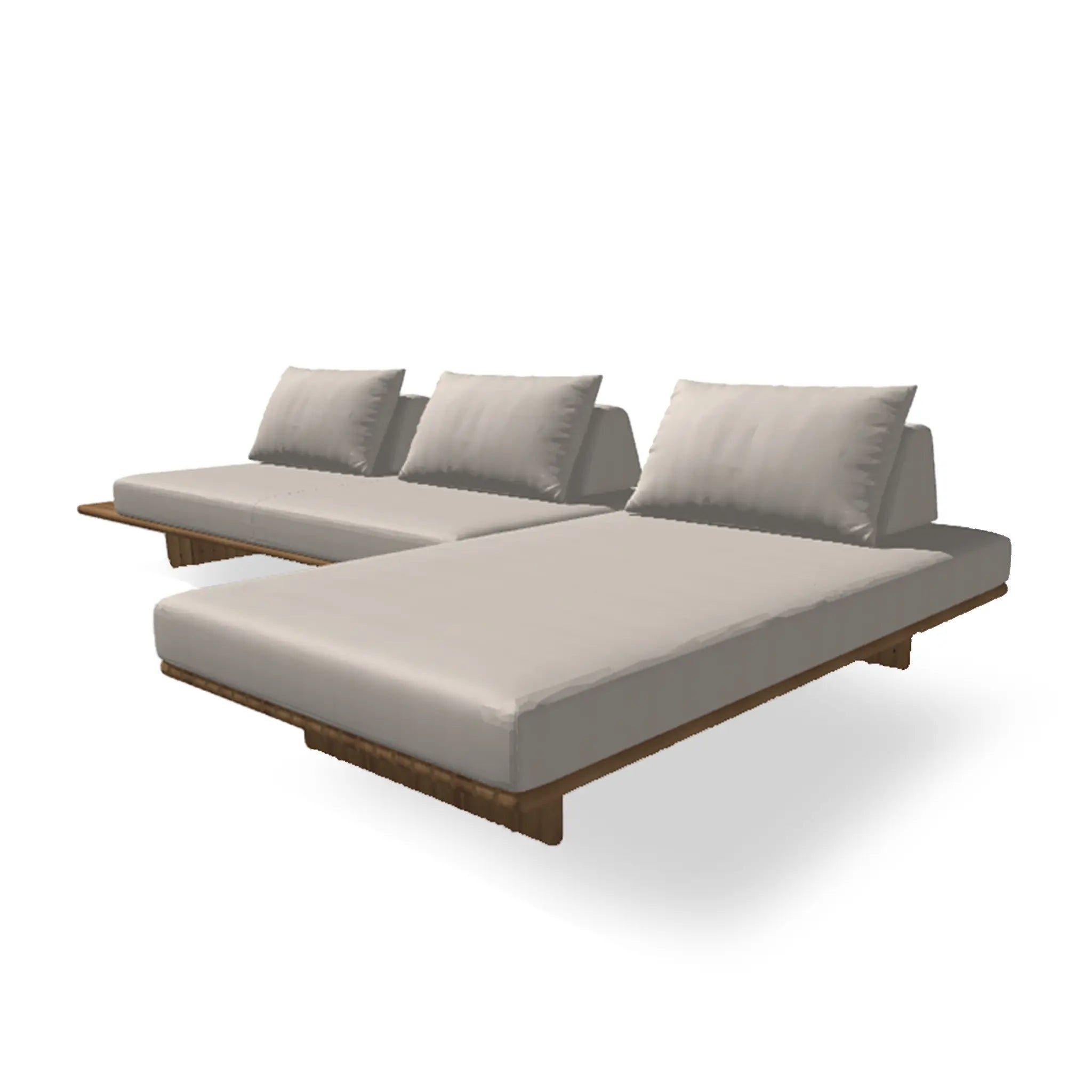 Deck 2 Piece Sectional with Extra Back Cushion Configuration