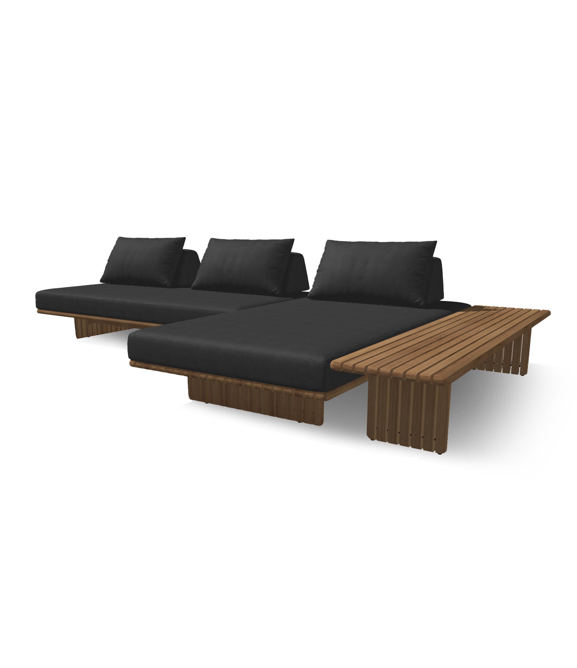 Deck 3 Piece Sectional With Large Sofa Table Configuration