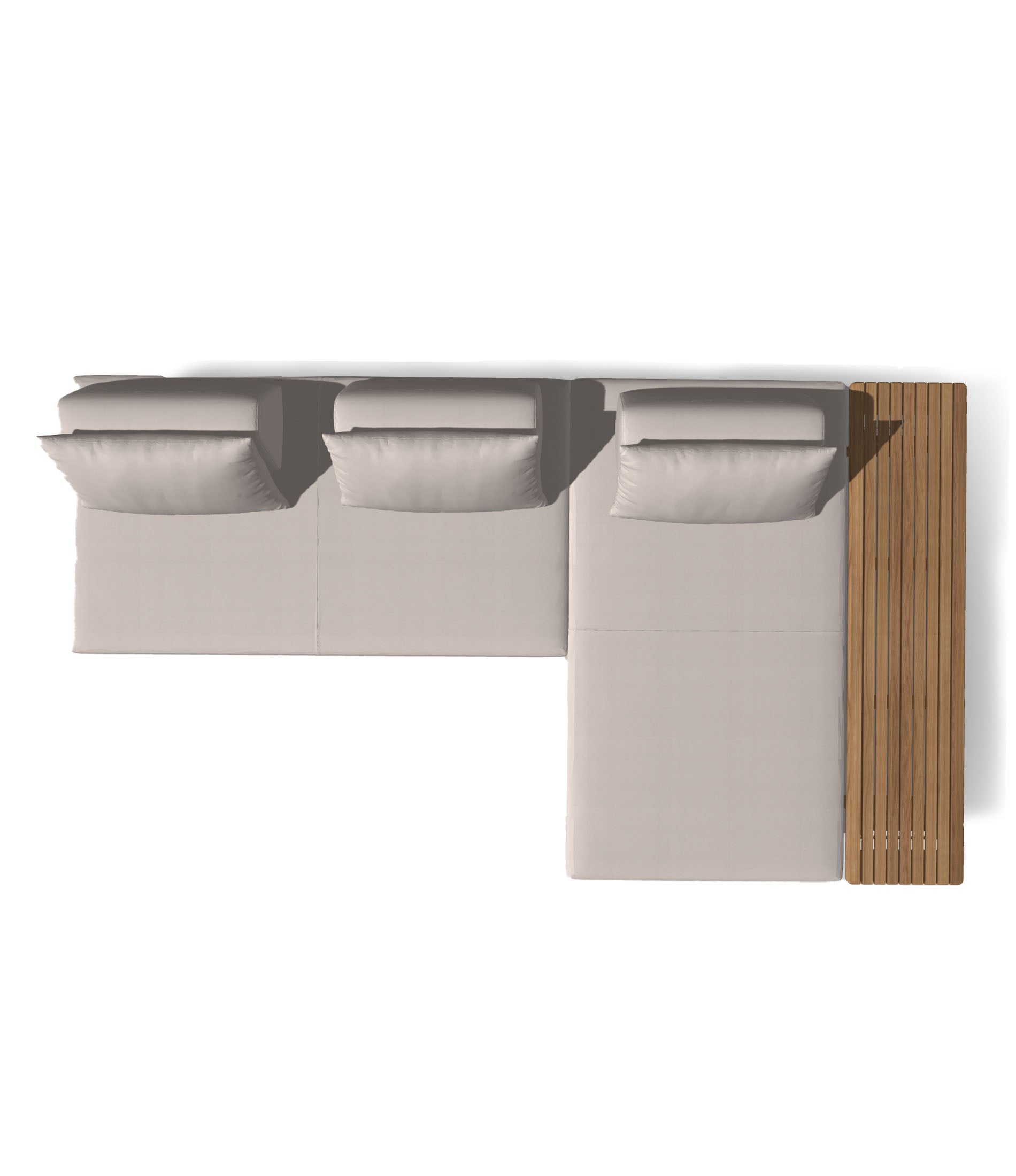 Deck 3 Piece Sectional With Large Sofa Table Configuration