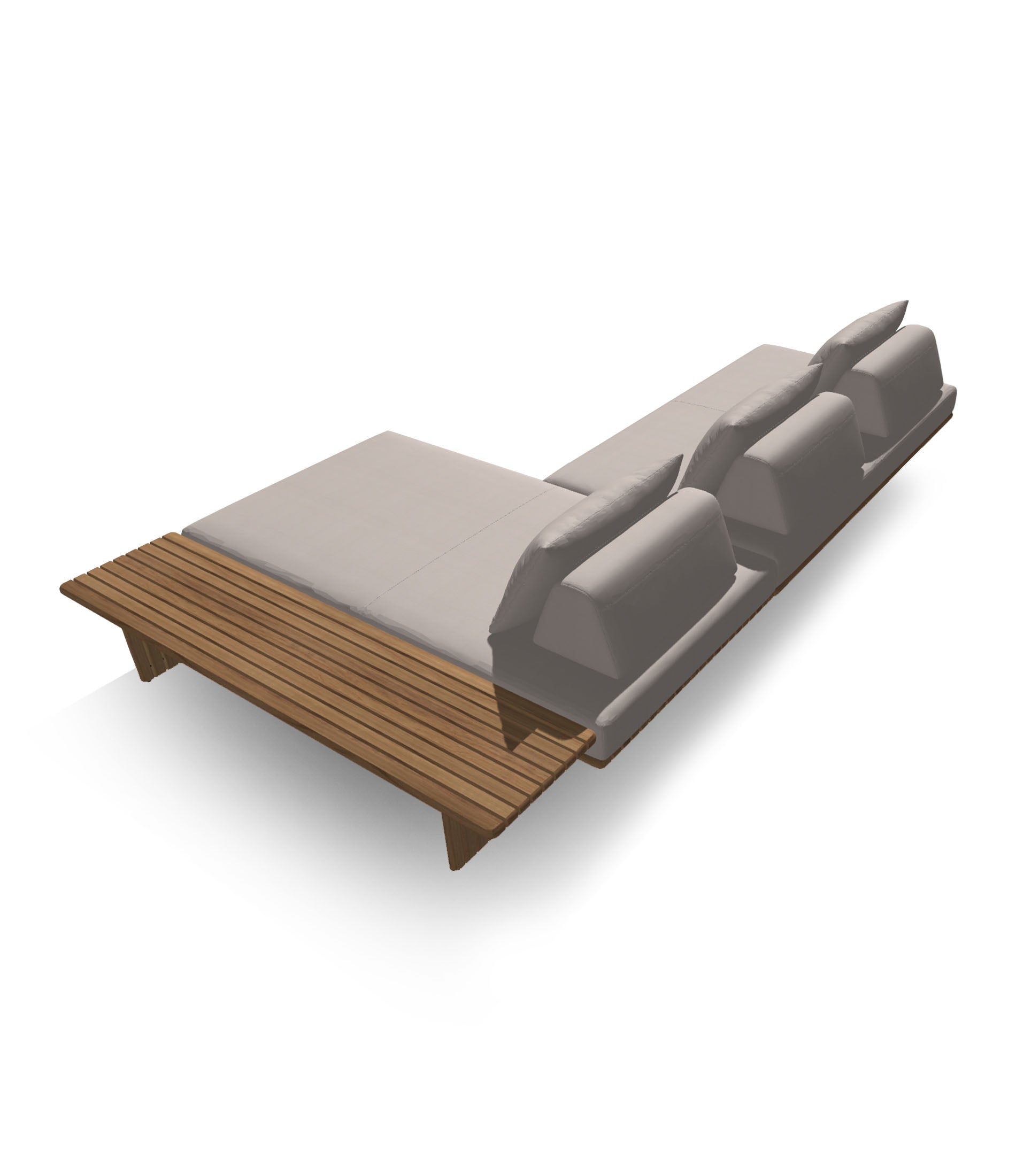 Deck 3 Piece Sectional With Large Sofa Table Configuration