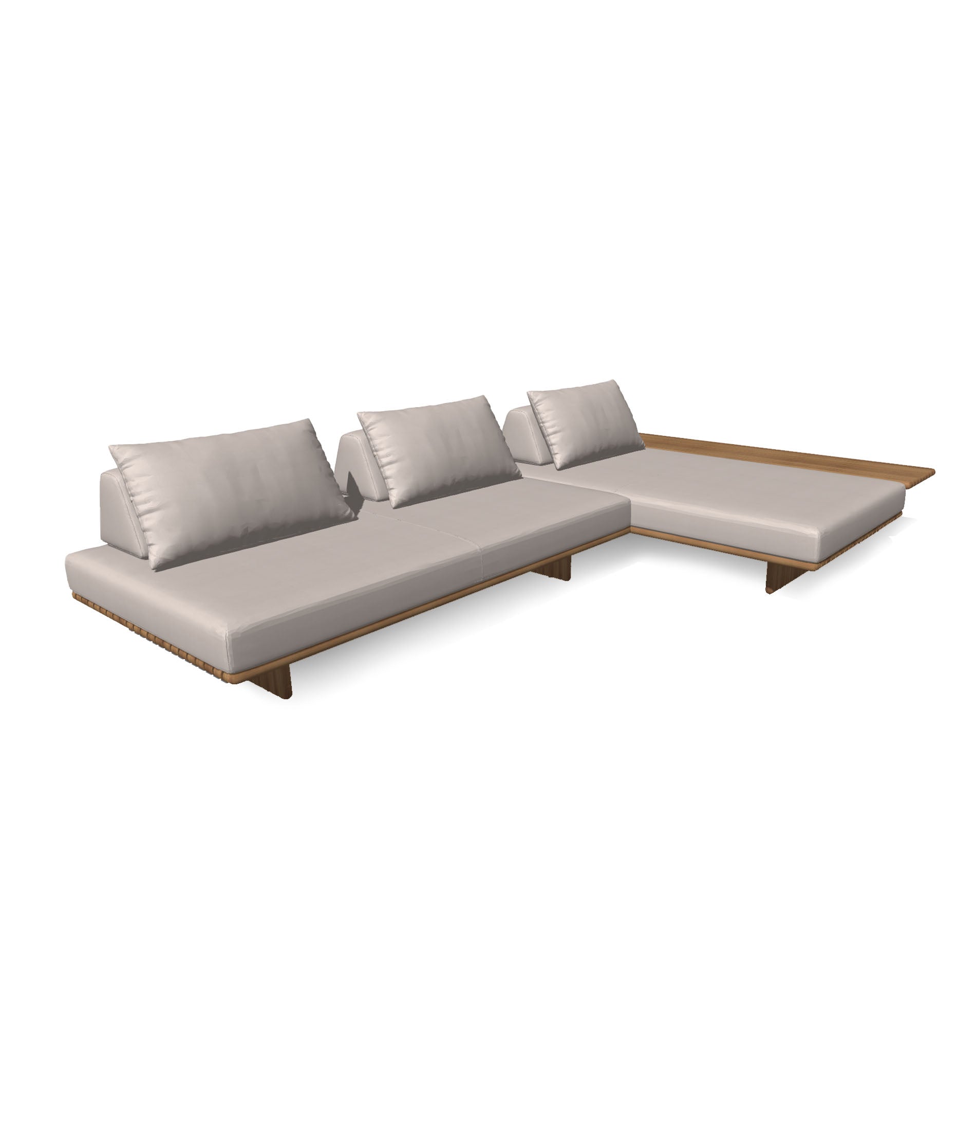 Deck 3 Piece Sectional With Large Sofa Table Configuration