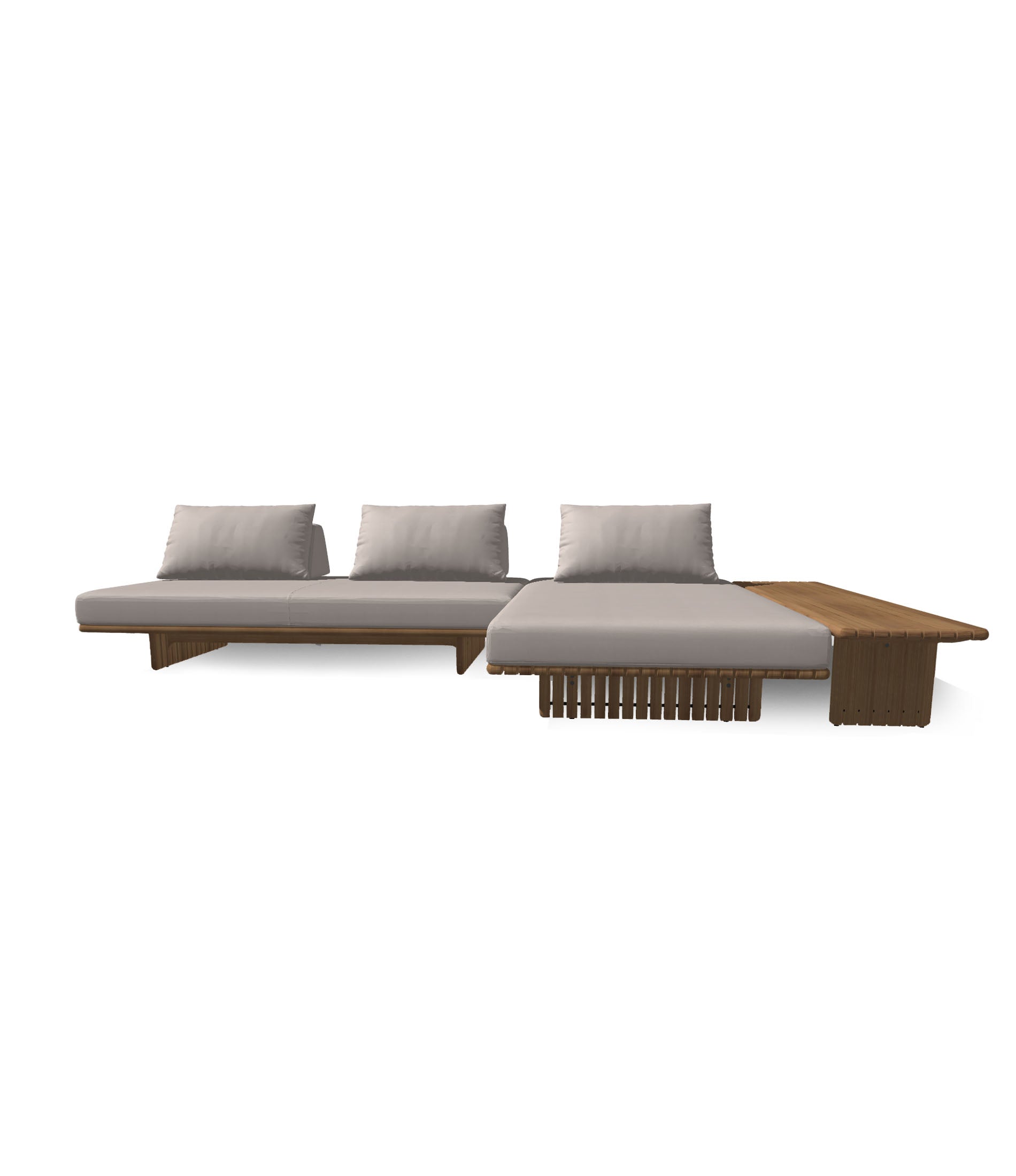 Deck 3 Piece Sectional With Large Sofa Table Configuration