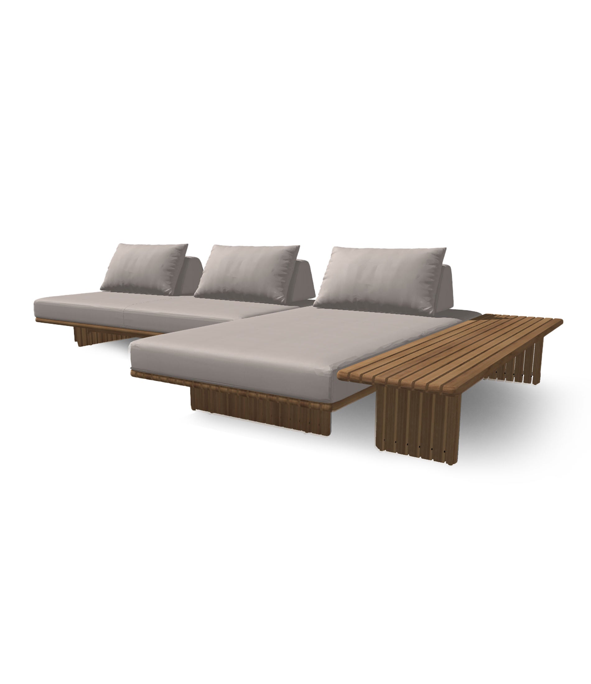 Deck 3 Piece Sectional With Large Sofa Table Configuration