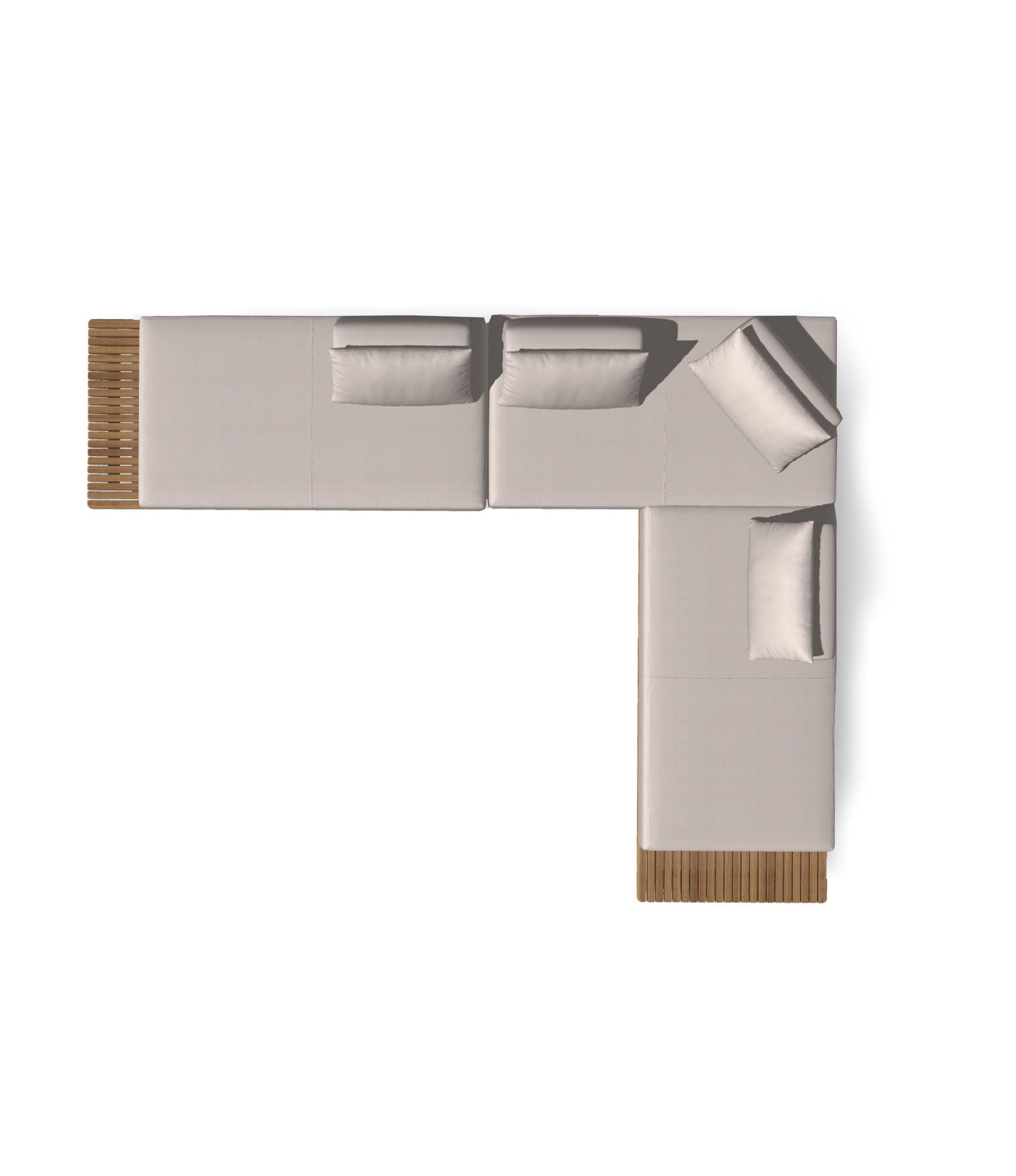 Deck 3 Piece Sectional With Teak End Configuration