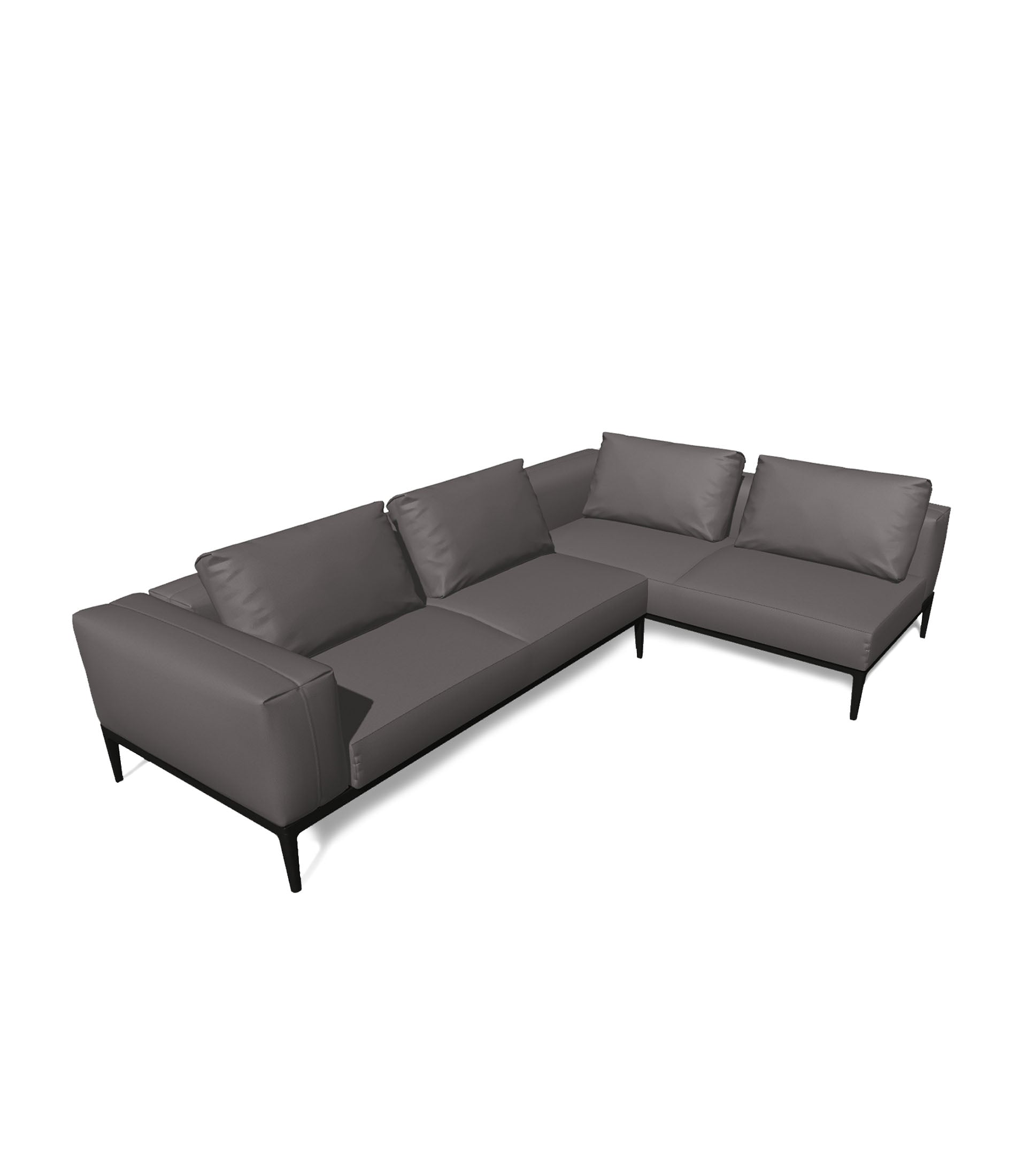 Grid 2 Piece Sectional With Open End Configuration