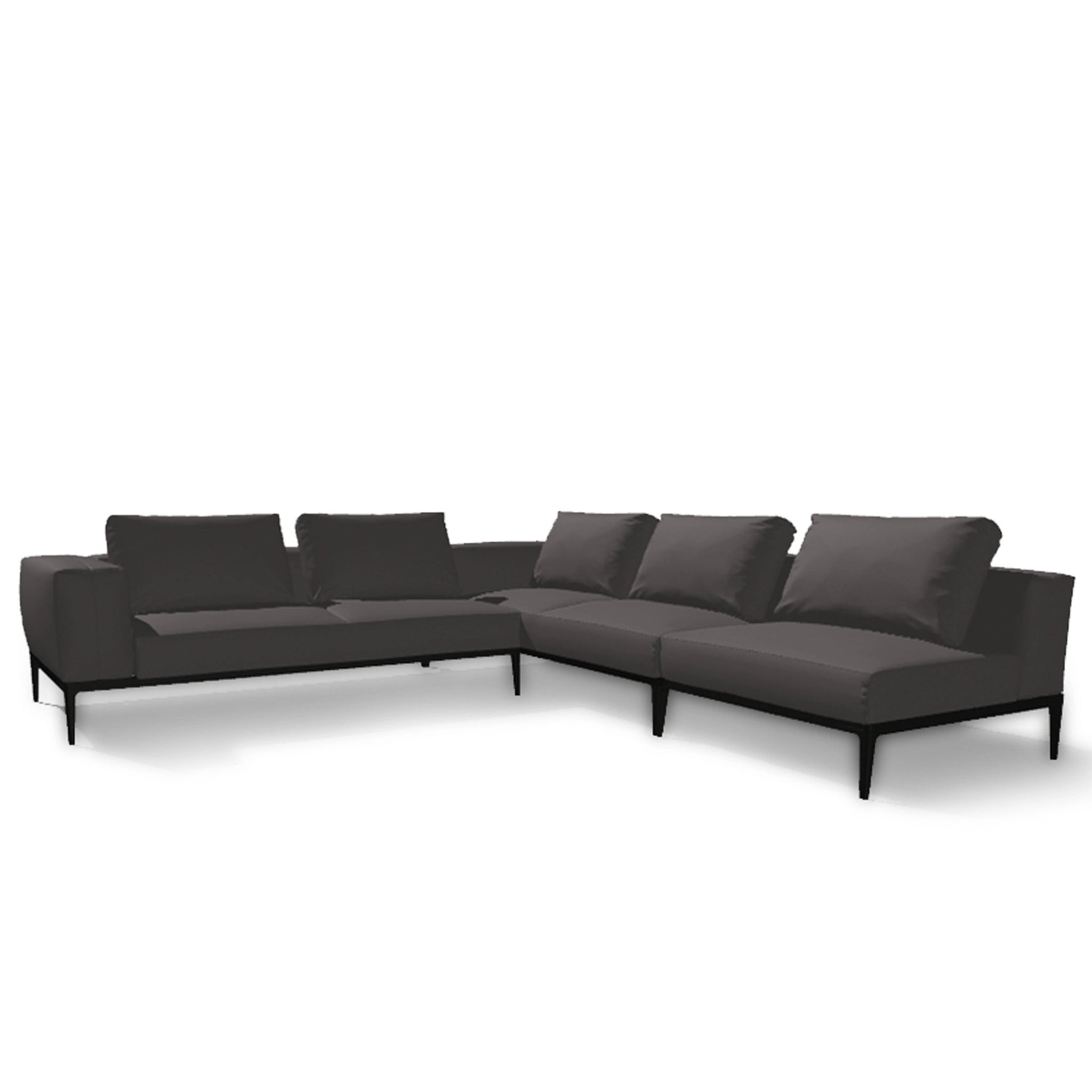 Grid 3 Piece Sectional With Open End Configuration