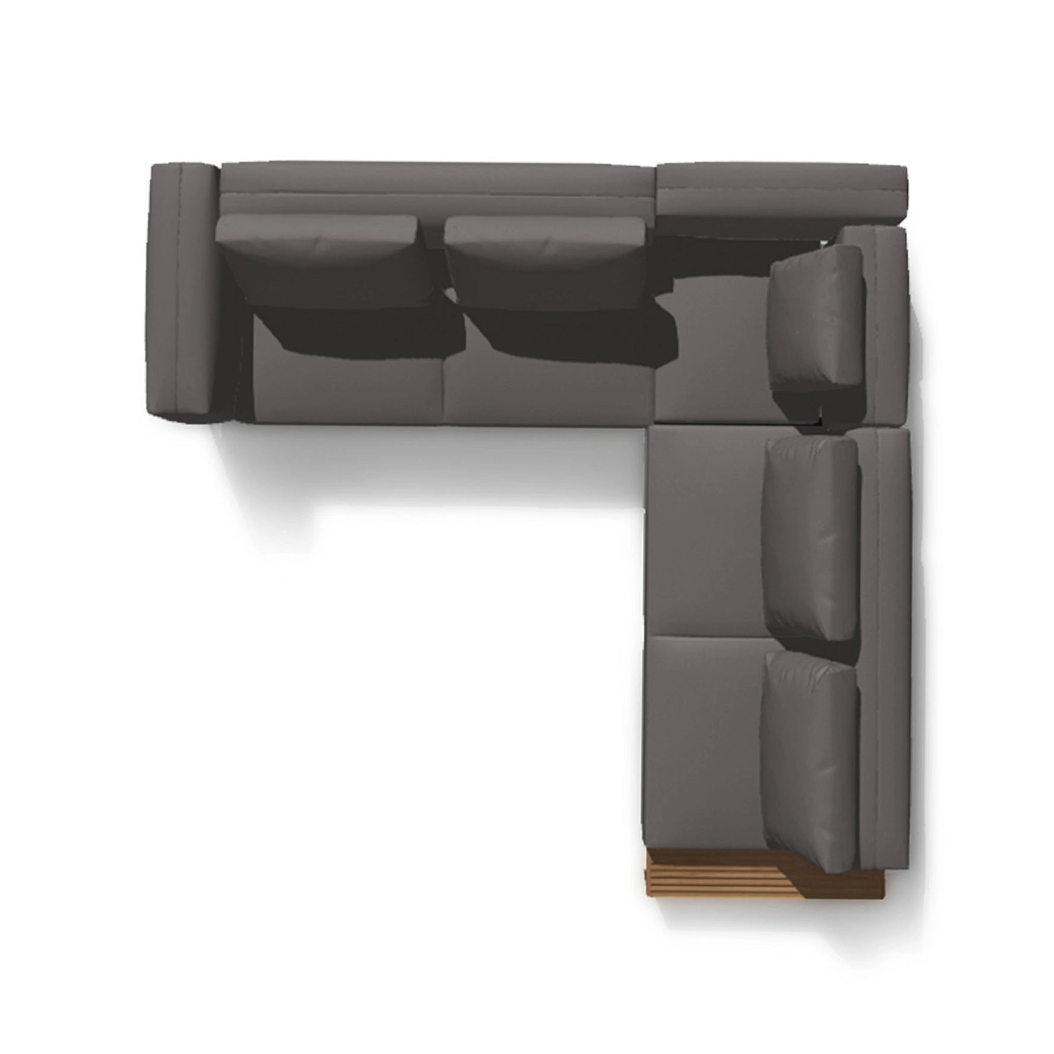 Grid 3 Piece Sectional With Teak End Table Configuration