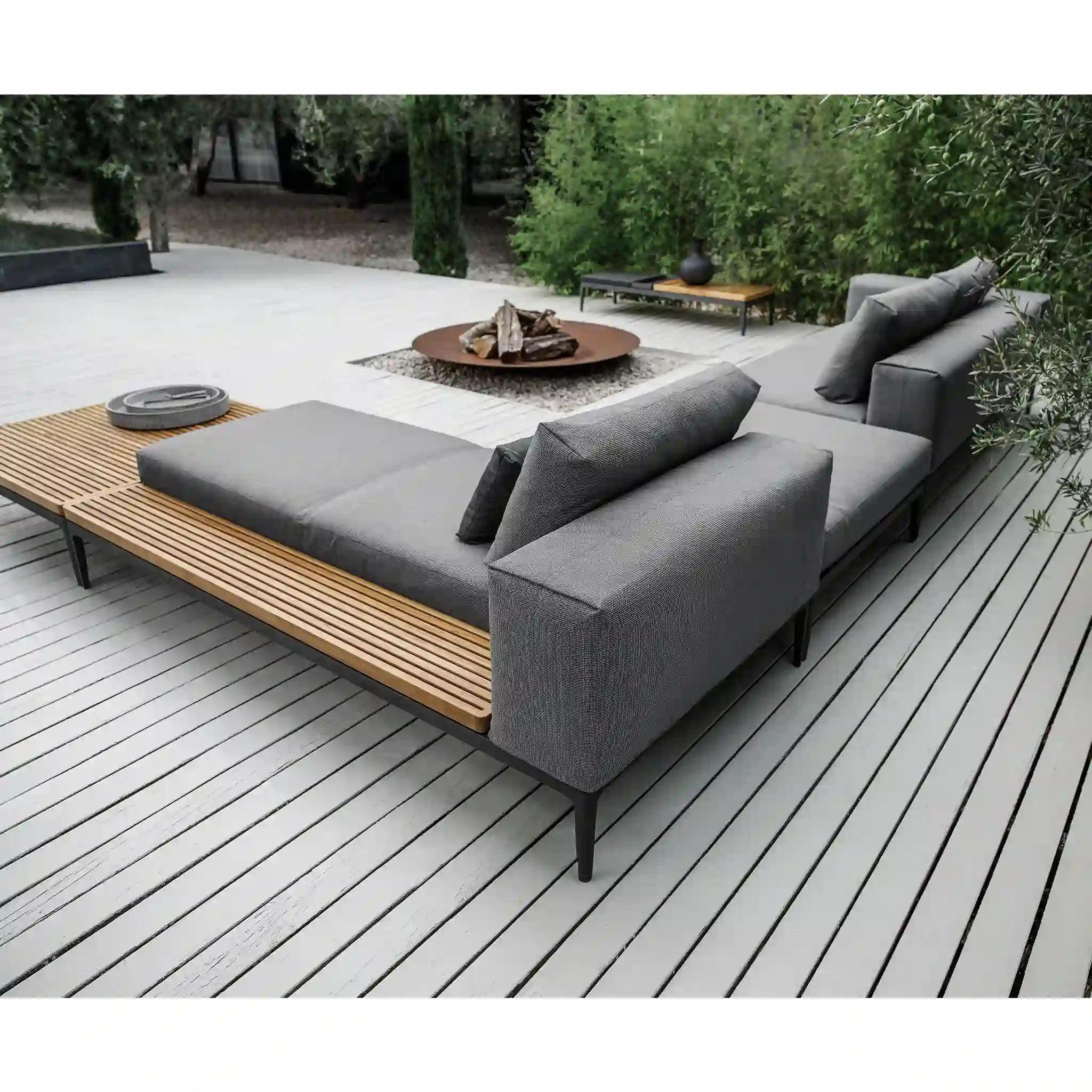 Grid Small Coffee Table - Teak Top