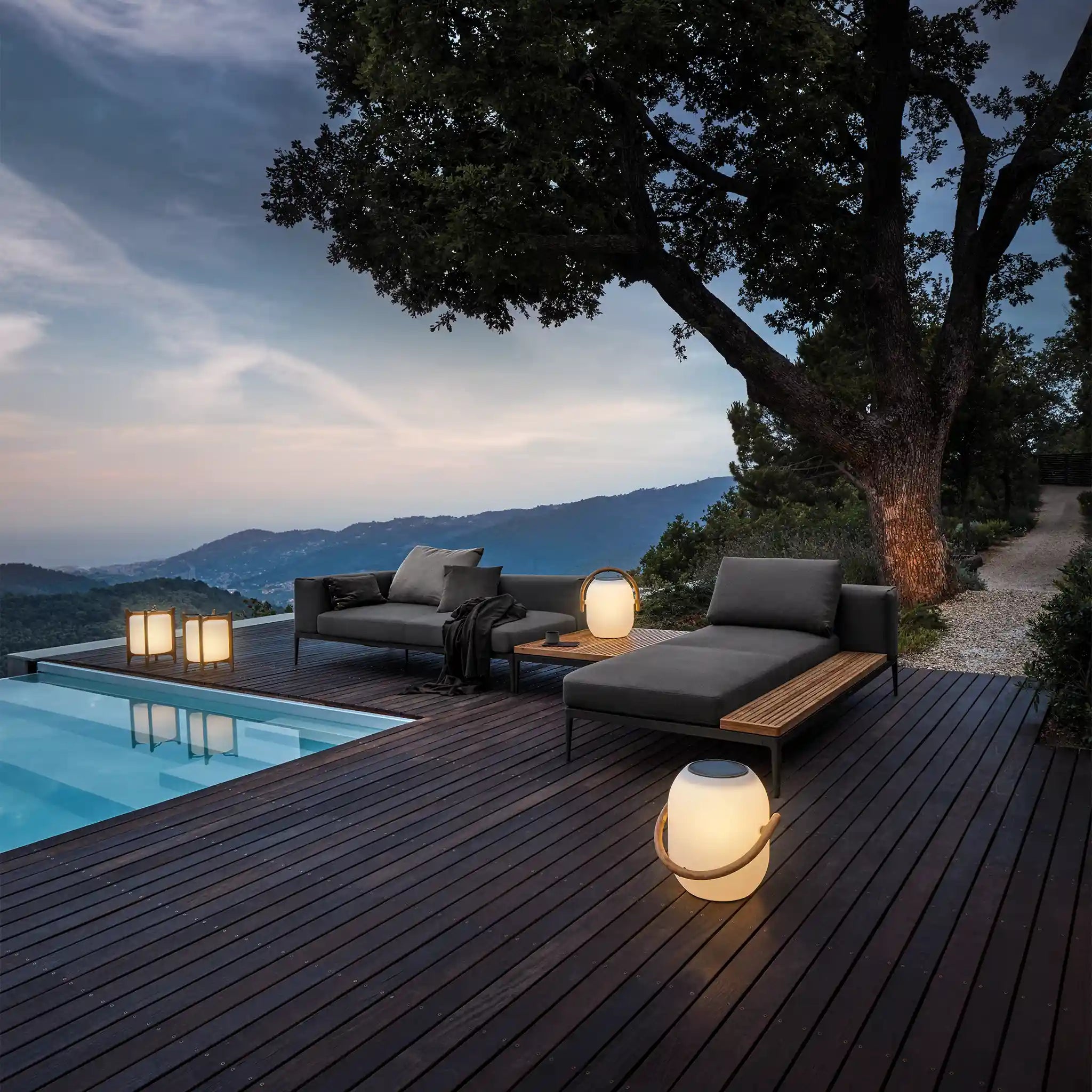 Grid Small Coffee Table - Teak Top