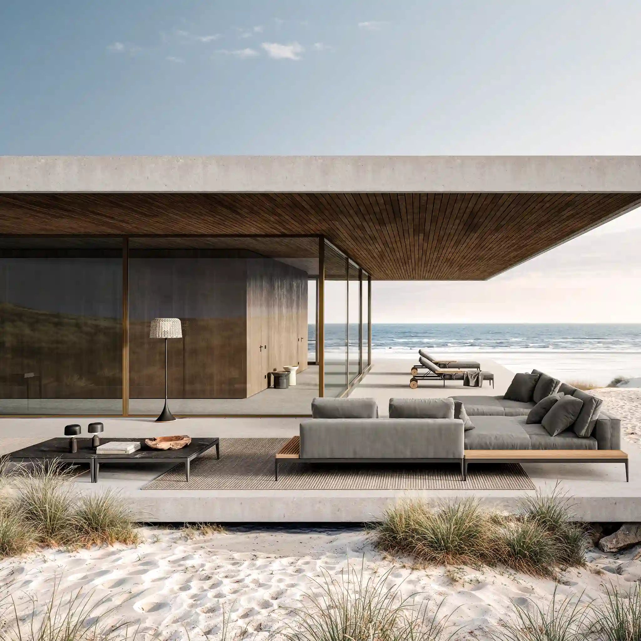 Grid Small Coffee Table - Teak Top