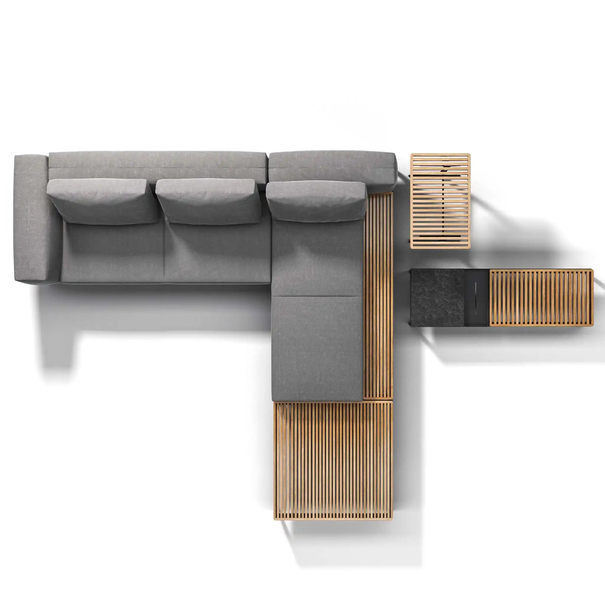 Grid Small Coffee Table - Teak Top