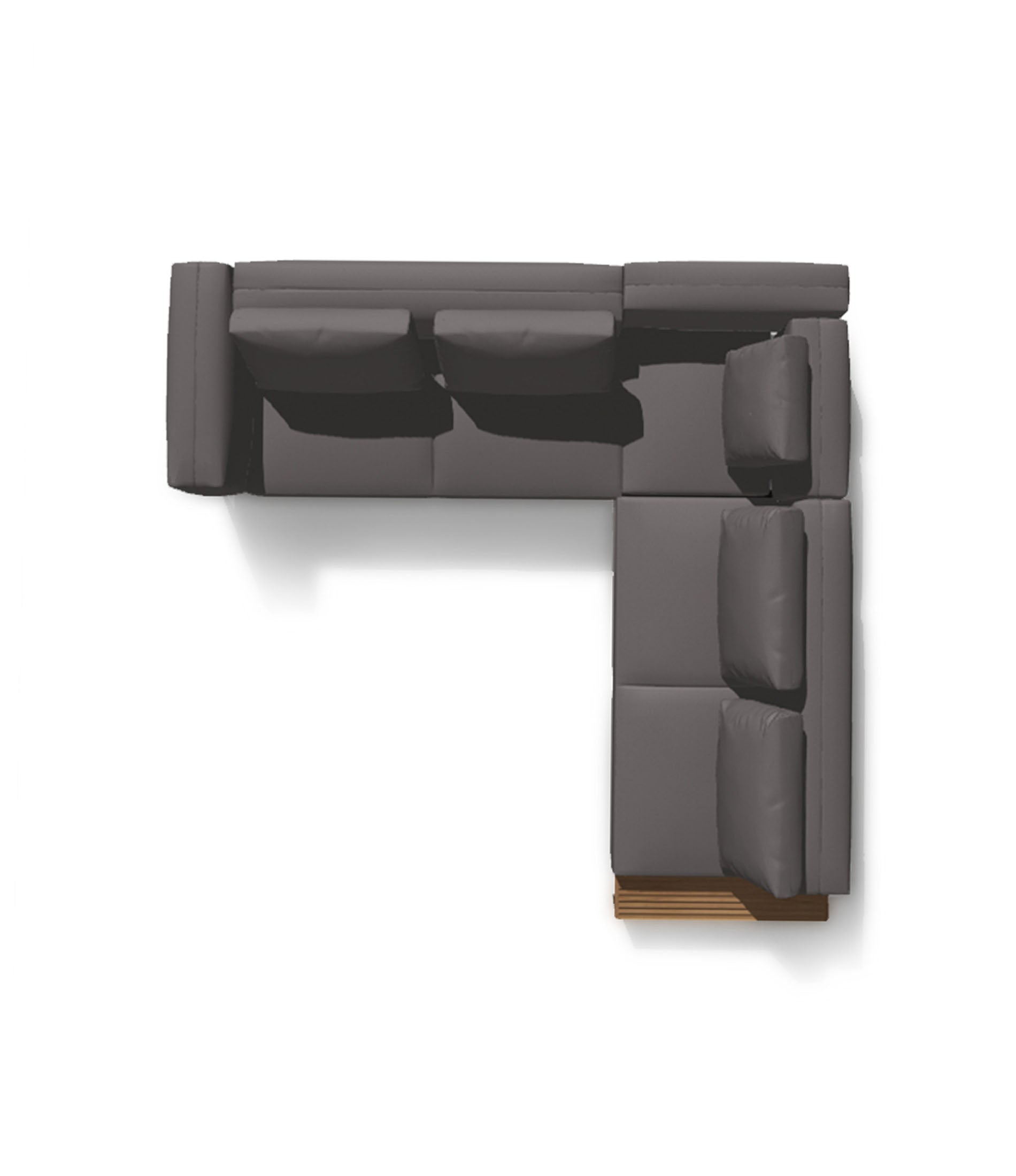 Grid 3 Piece Sectional With Teak End Table Configuration