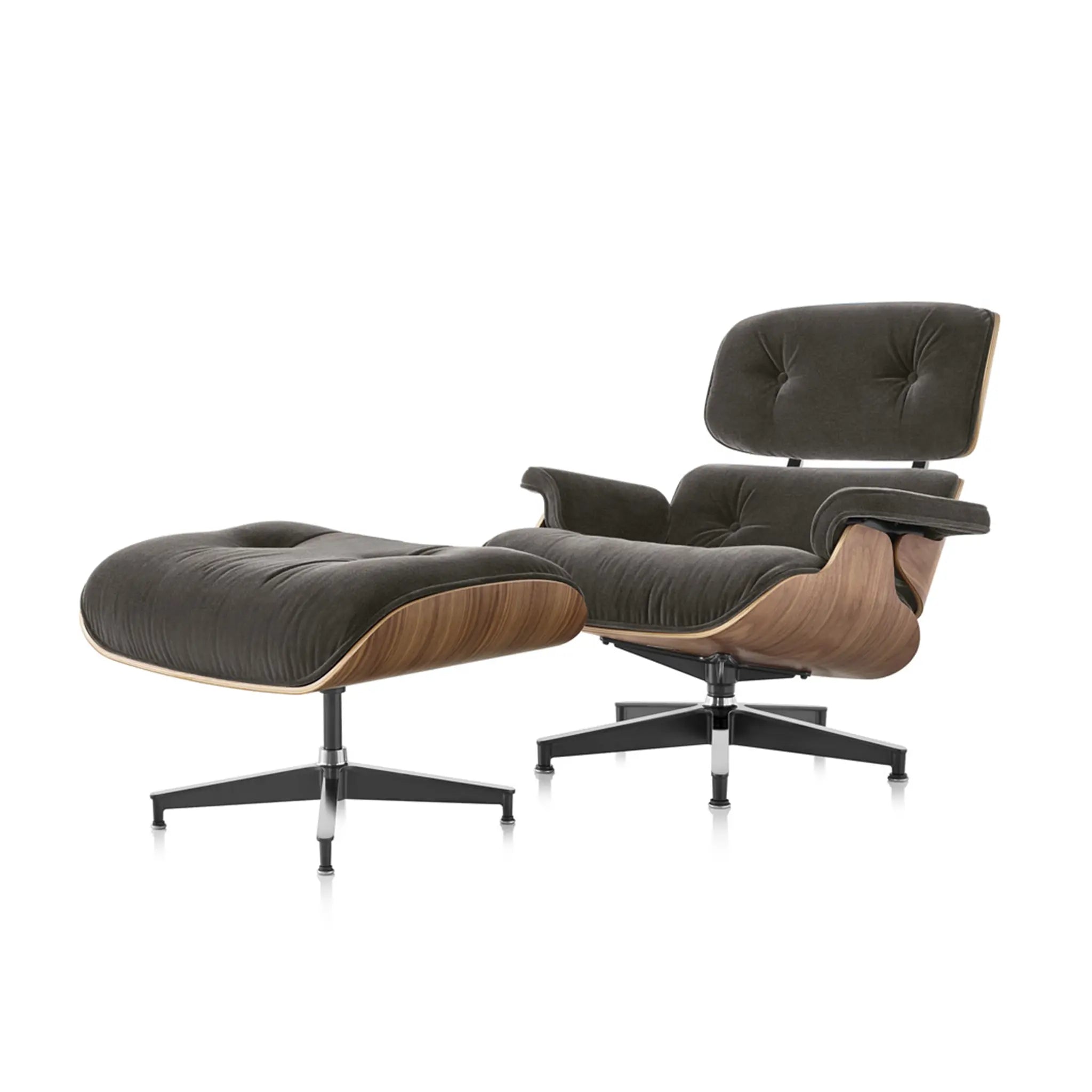 Eames® Lounge Mohair Chair and Ottoman - Classic Size